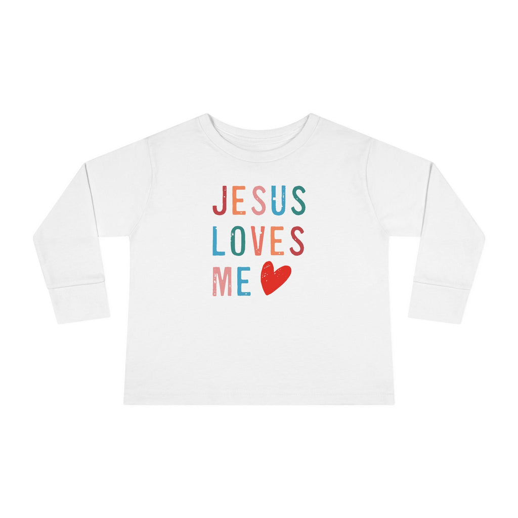 Faith Based Toddler Long Sleeves T-Shirt - Jesus Loves Me | Kids clothes by atgodanddesigns