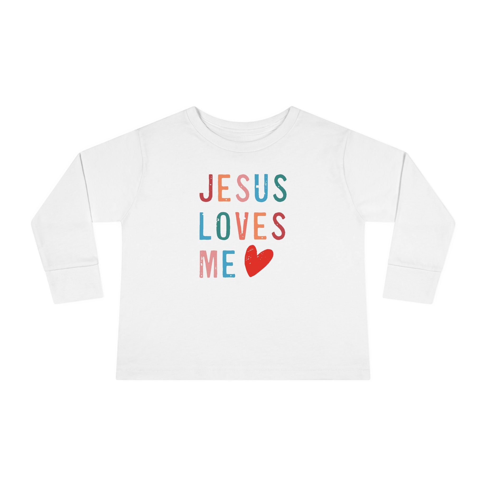 Faith Based Toddler Long Sleeves T-Shirt - Jesus Loves Me | Kids clothes by atgodanddesigns
