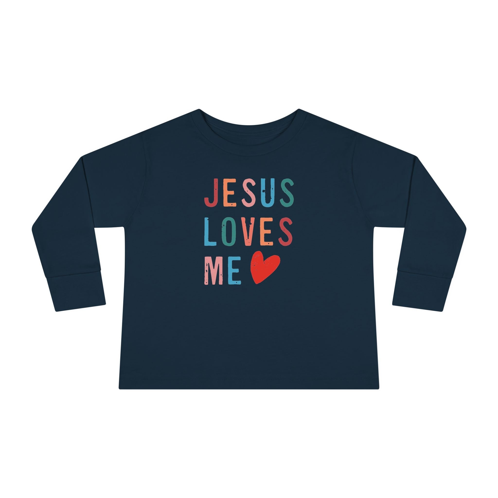 Faith Based Toddler Long Sleeves T-Shirt - Jesus Loves Me | Kids clothes by atgodanddesigns
