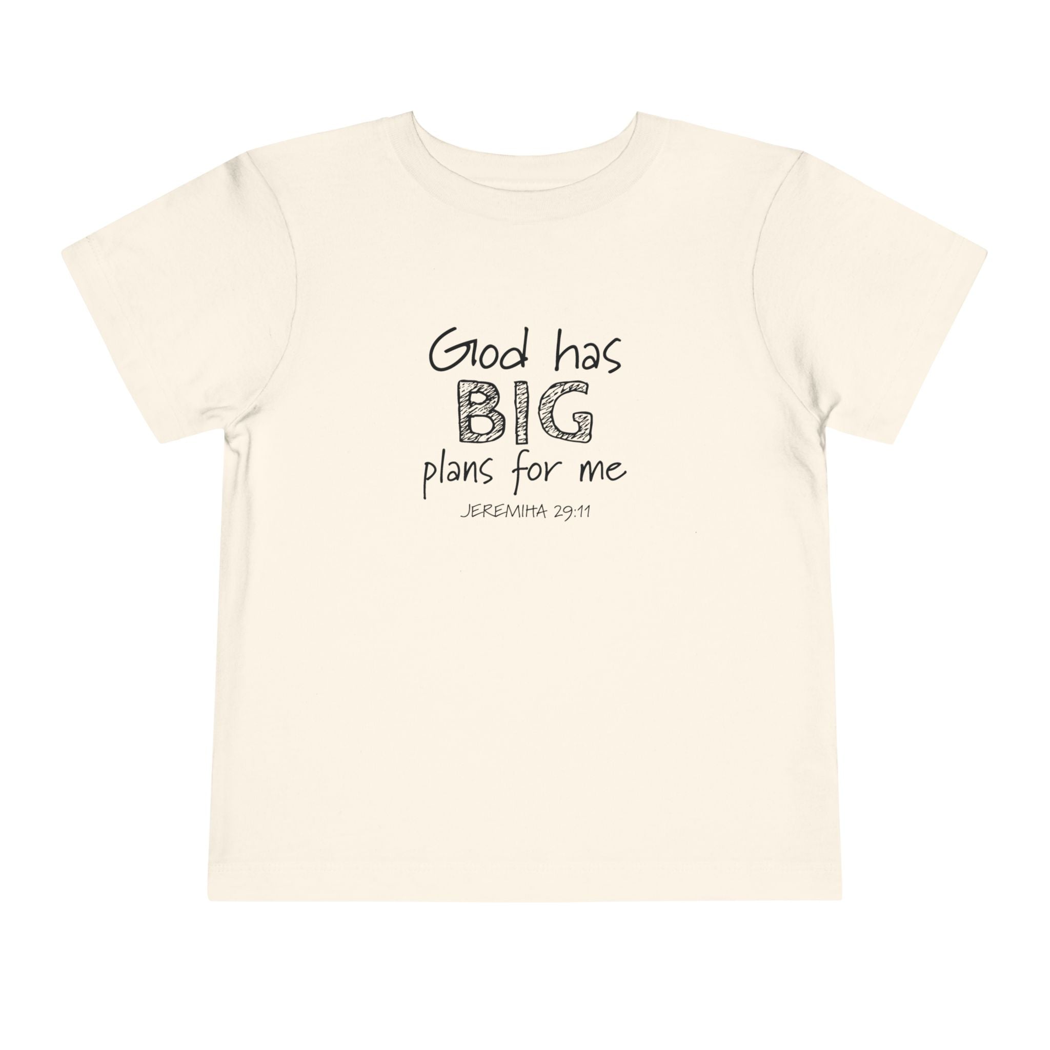 Faith Based Toddler T-Shirt - God Has BIG Plans for me | Kids clothes by atgodanddesigns