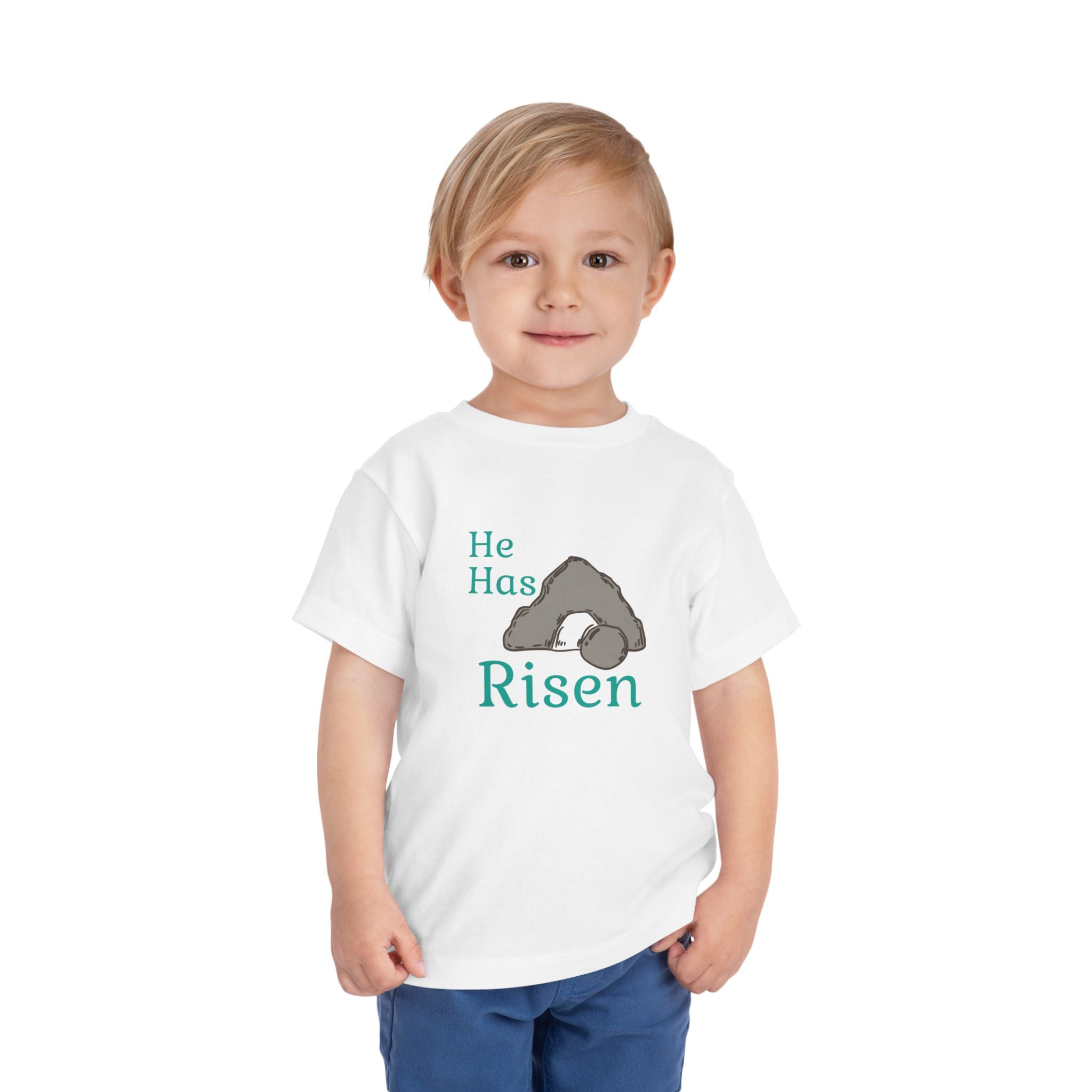 Faith Based Toddler T-Shirt - He Has Risen | Kids clothes by atgodanddesigns