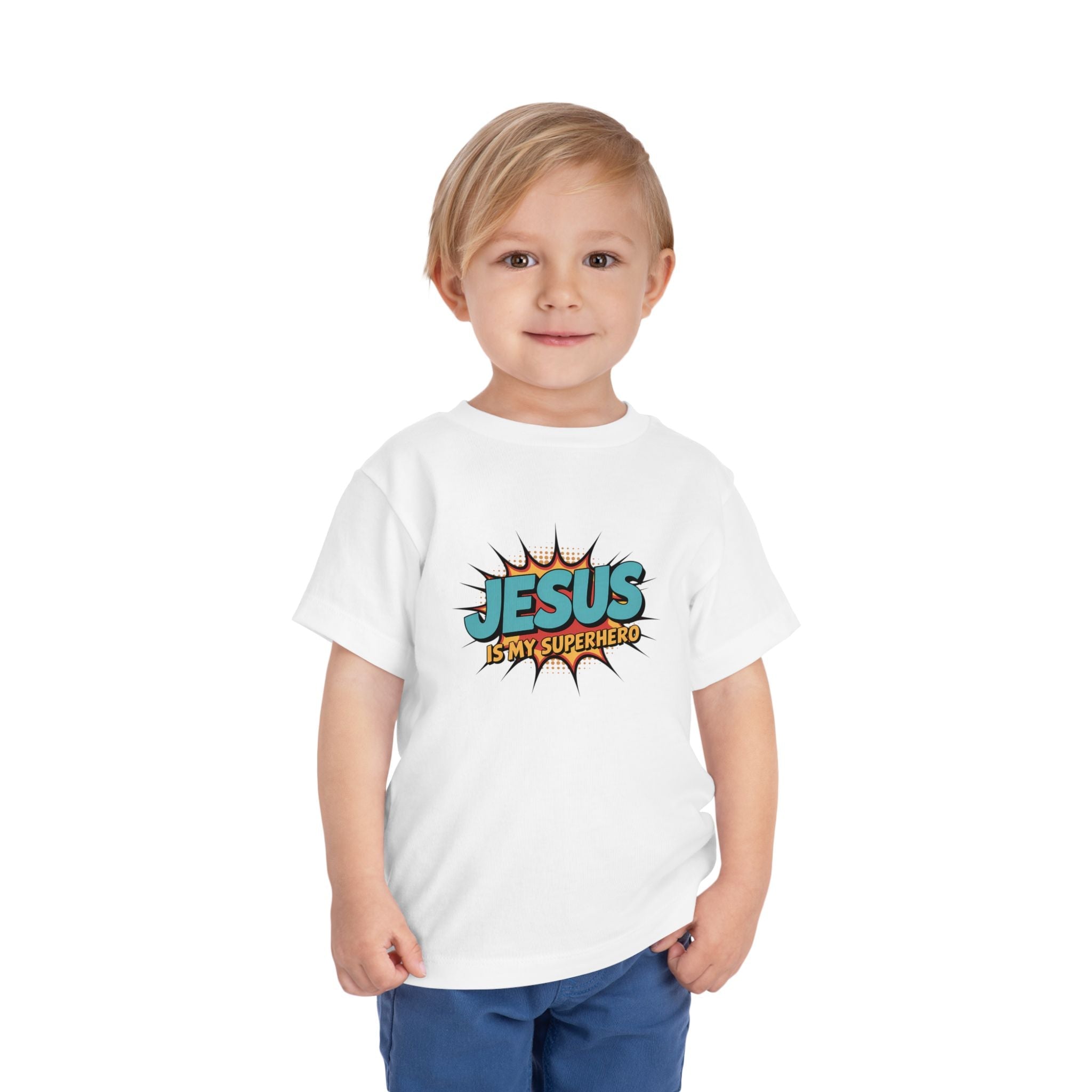 Faith Based Toddler T-Shirt - Jesus Is My Superhero | Kids clothes by atgodanddesigns