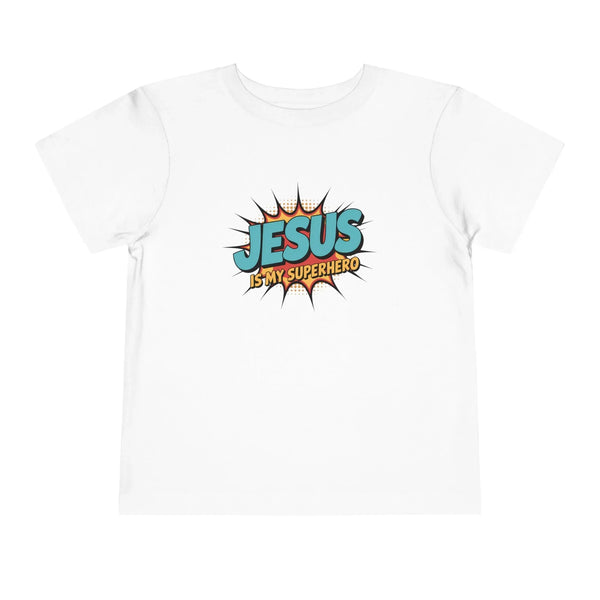 Faith Based Toddler T-Shirt - Jesus Is My Superhero | Kids clothes by atgodanddesigns