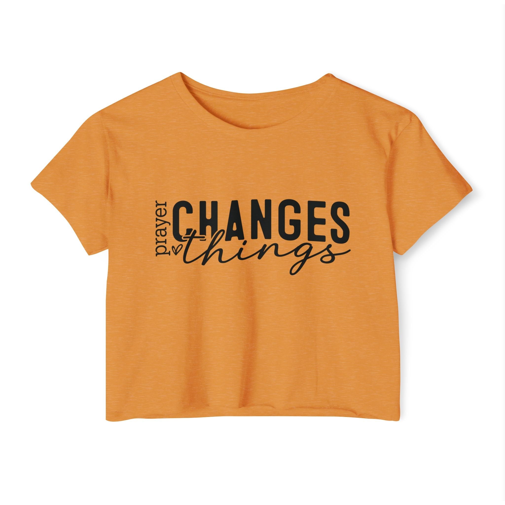 Faith Based Women's Crop Top T-Shirt - Prayer Changes Things | T-Shirt by atgodanddesigns