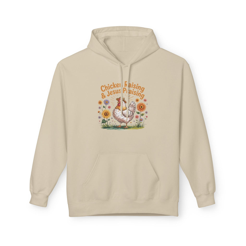Faith Based Women's Fleece Hoodie - Chicken Raising & Jesus Praising | Hoodie by atgodanddesigns