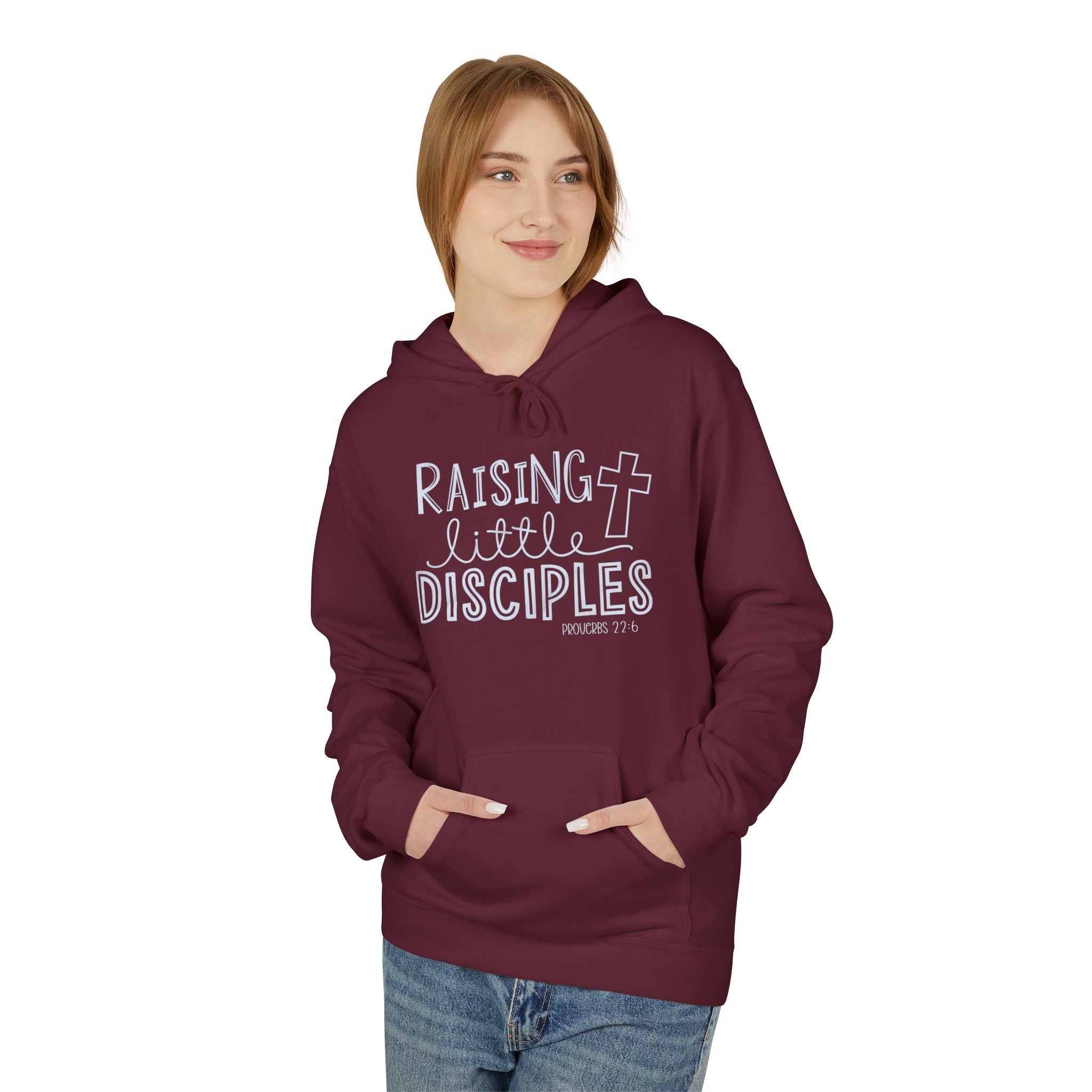 Faith Based Women's Fleece Hoodie - Raising Little Disciples | Hoodie by atgodanddesigns