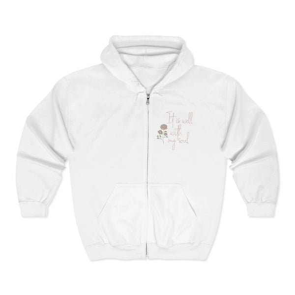 Faith Based Women's Full Zip Hoodie - It Is Well With My Soul | Hoodie by atgodanddesigns