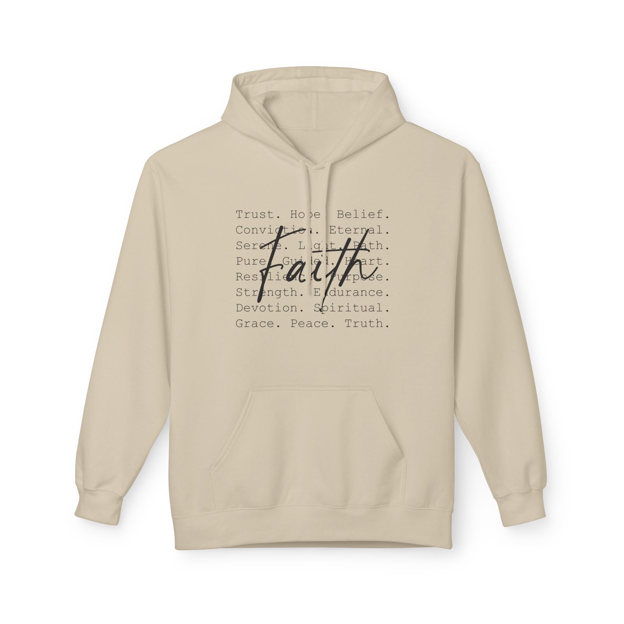 Faith Based Women's Hoodie - Faith Words | Hoodie by atgodanddesigns