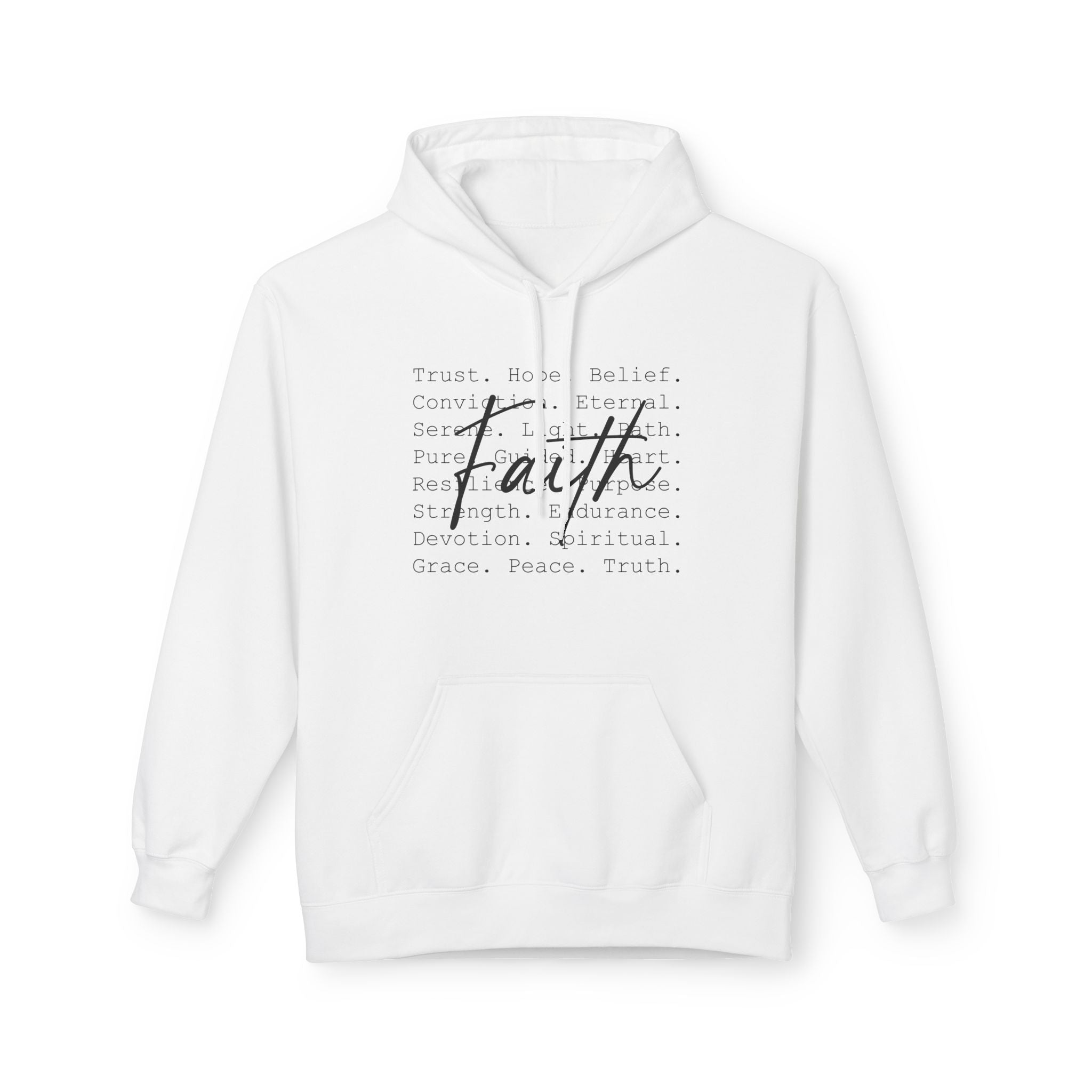 Faith Based Women's Hoodie - Faith Words | Hoodie by atgodanddesigns