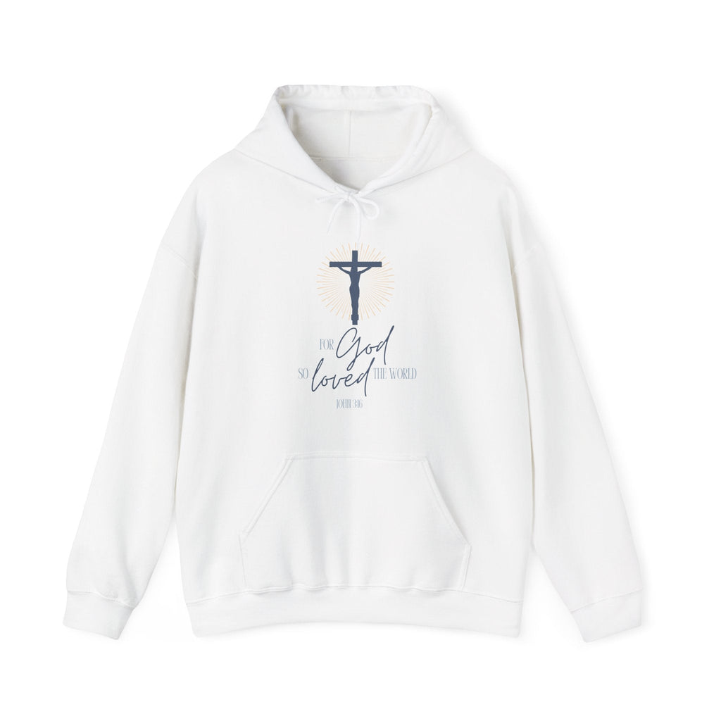 Faith Based Women's Hoodie - For God So Loved The World | Hoodie by atgodanddesigns