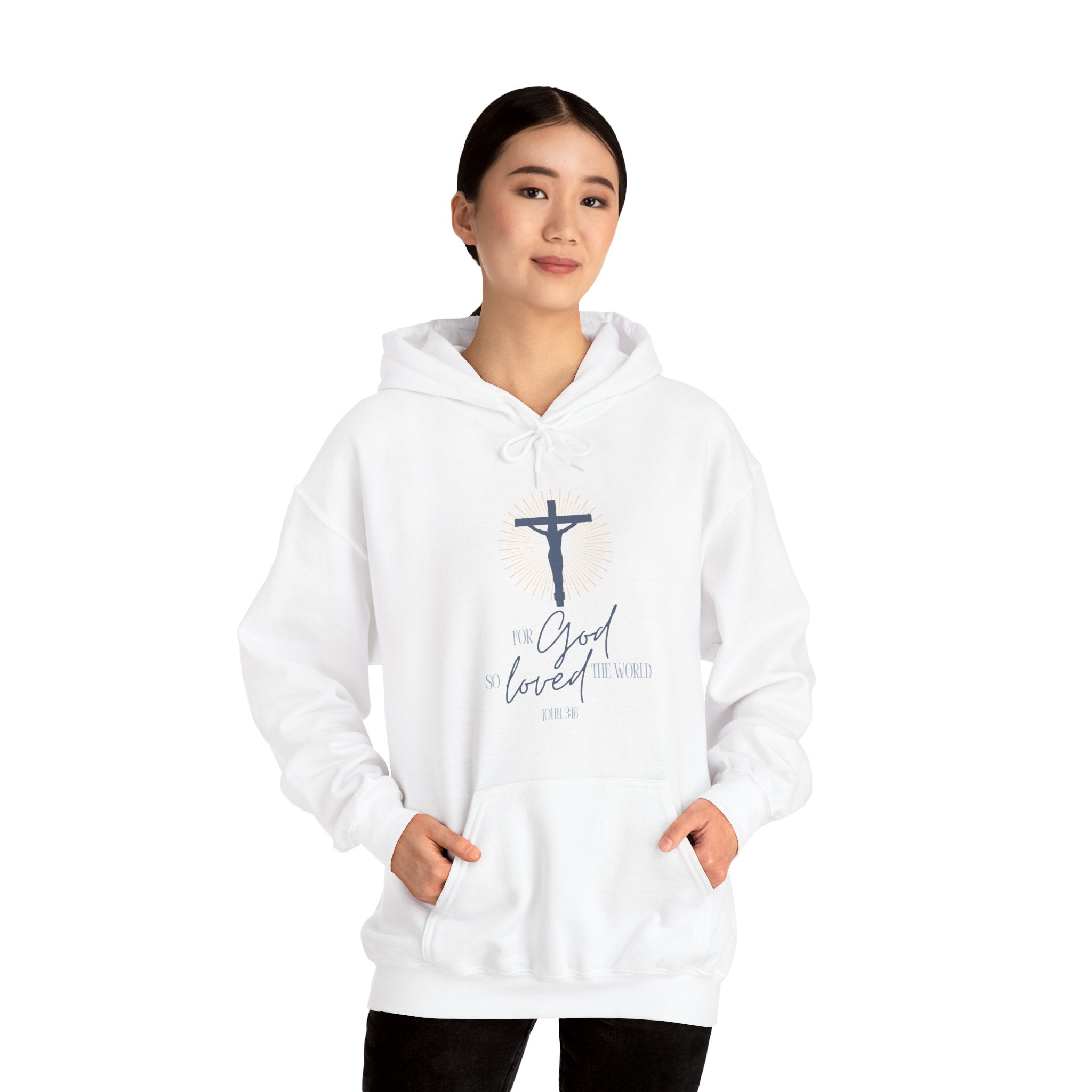 Faith Based Women's Hoodie - For God So Loved The World | Hoodie by atgodanddesigns