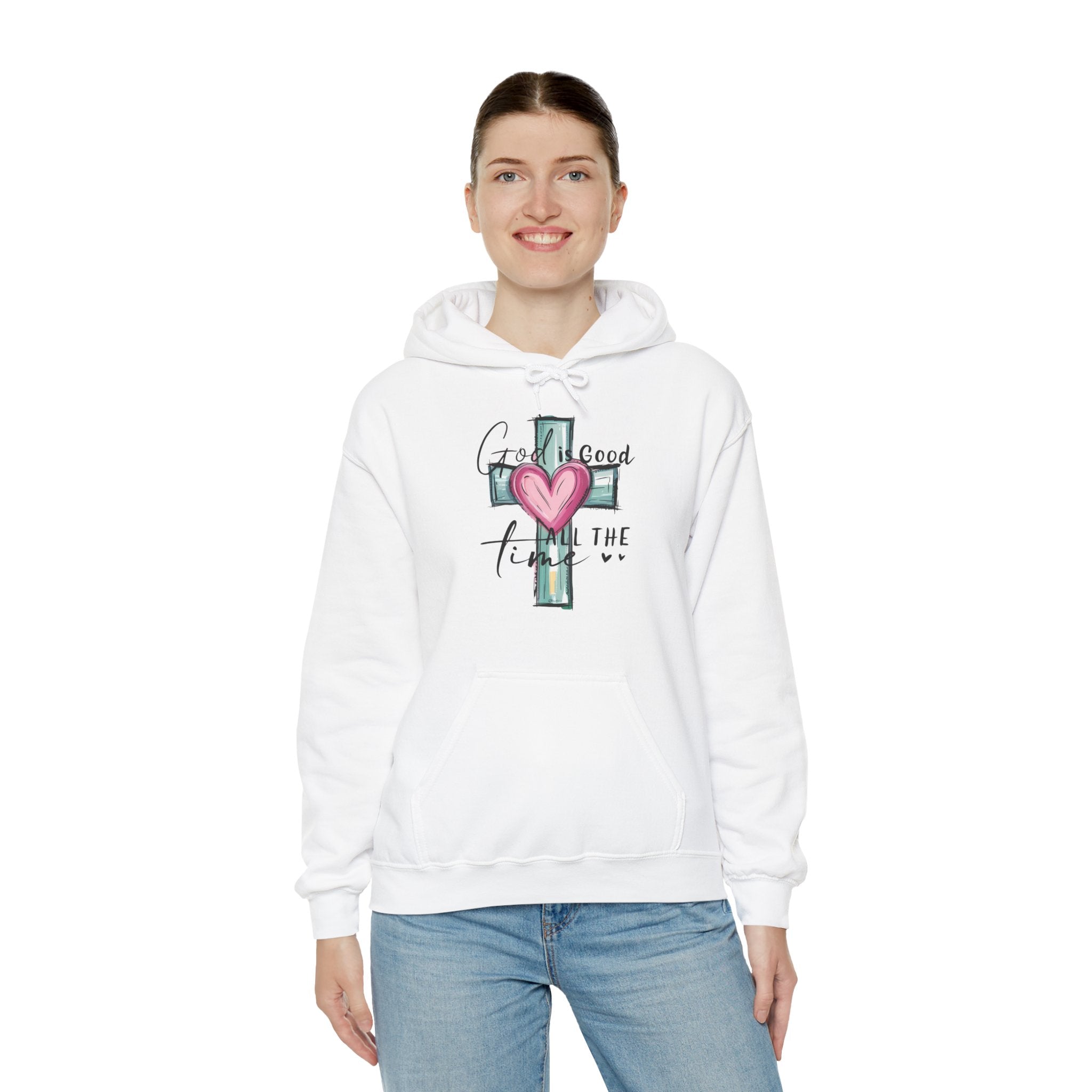 Faith Based Women's Hoodie - God Is Good All The Time | Hoodie by atgodanddesigns