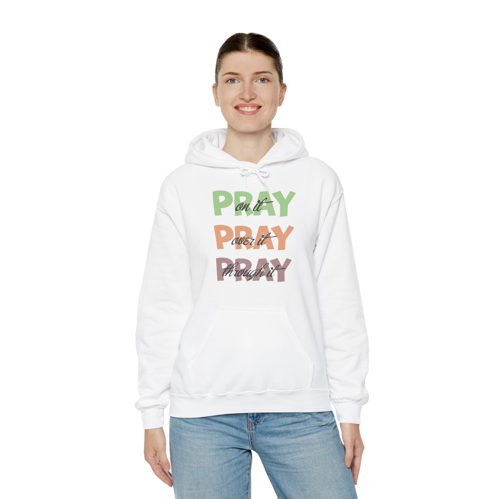 Faith Based Women's Hoodie - Pray Pray Pray | Hoodie by atgodanddesigns