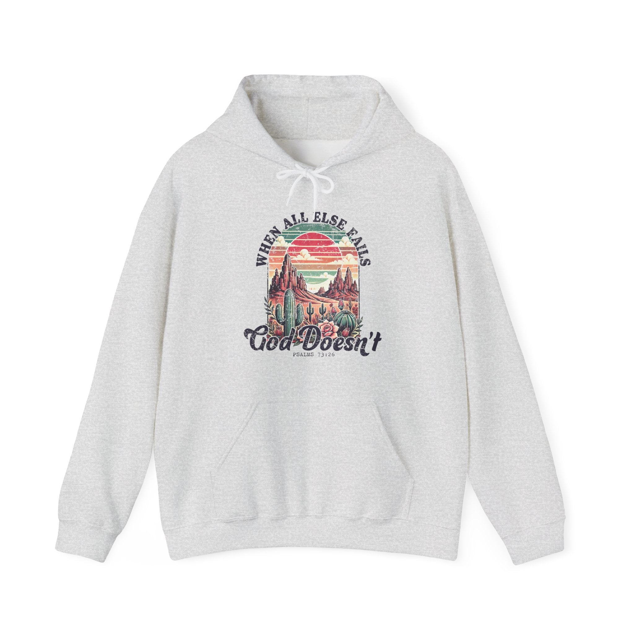 Faith Based Women's Hoodie - When All Else Fails God Doesn't | Hoodie by atgodanddesigns