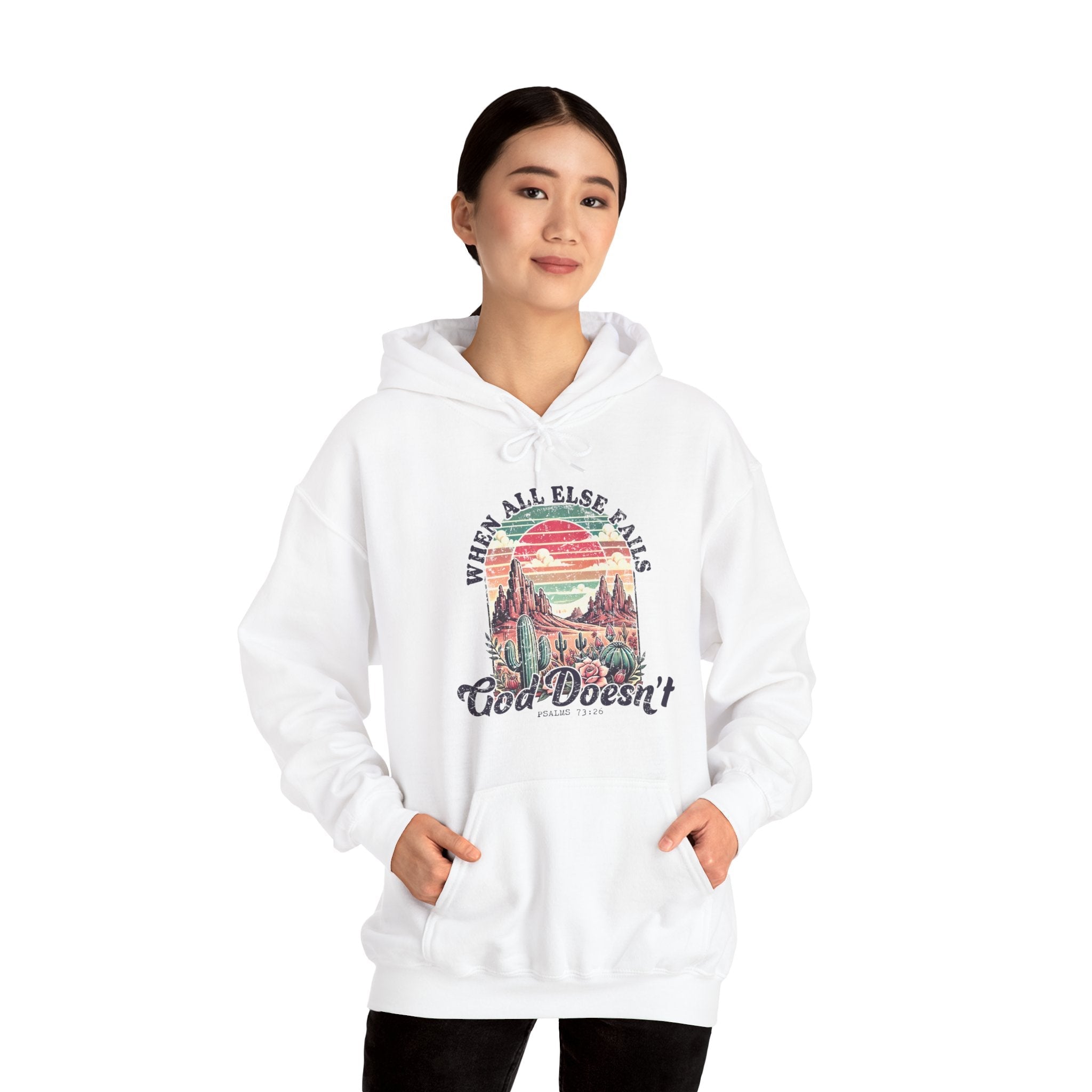 Faith Based Women's Hoodie - When All Else Fails God Doesn't | Hoodie by atgodanddesigns