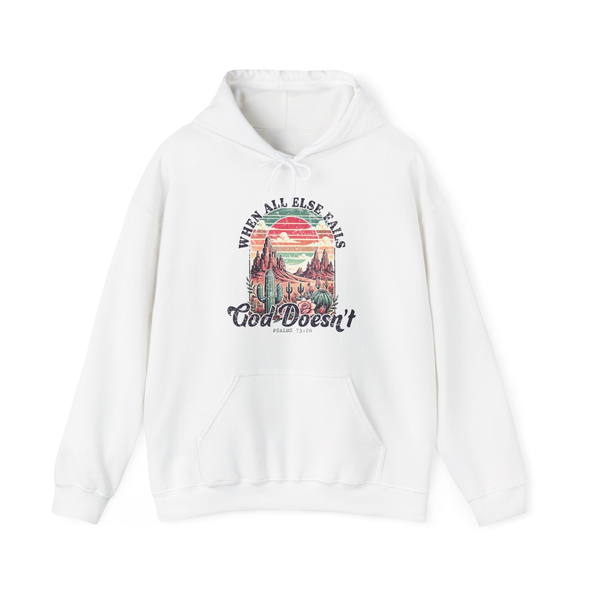 Faith Based Women's Hoodie - When All Else Fails God Doesn't | Hoodie by atgodanddesigns