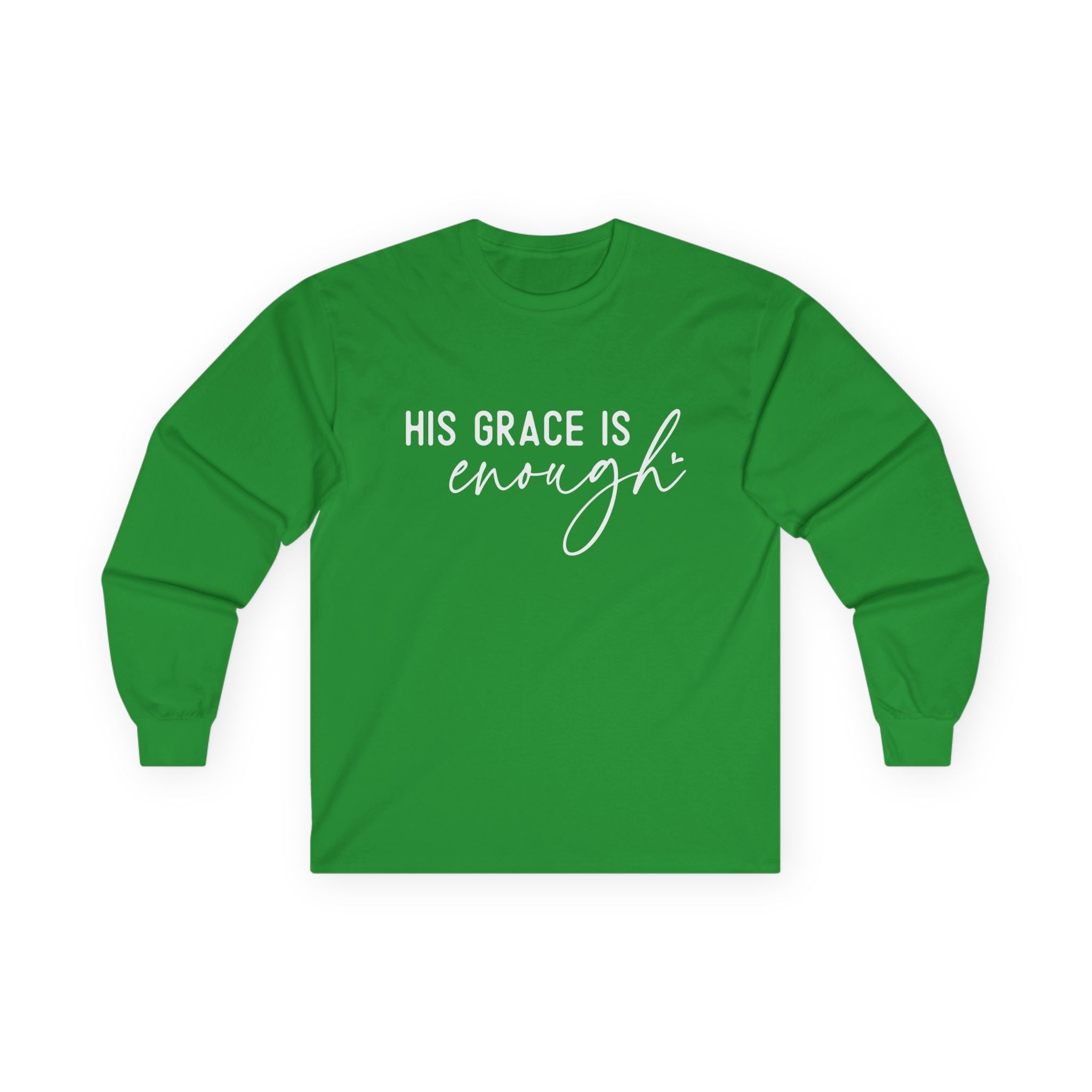 Faith Based Women's Long Sleeve - His Grace Is Enough | Long - sleeve by atgodanddesigns