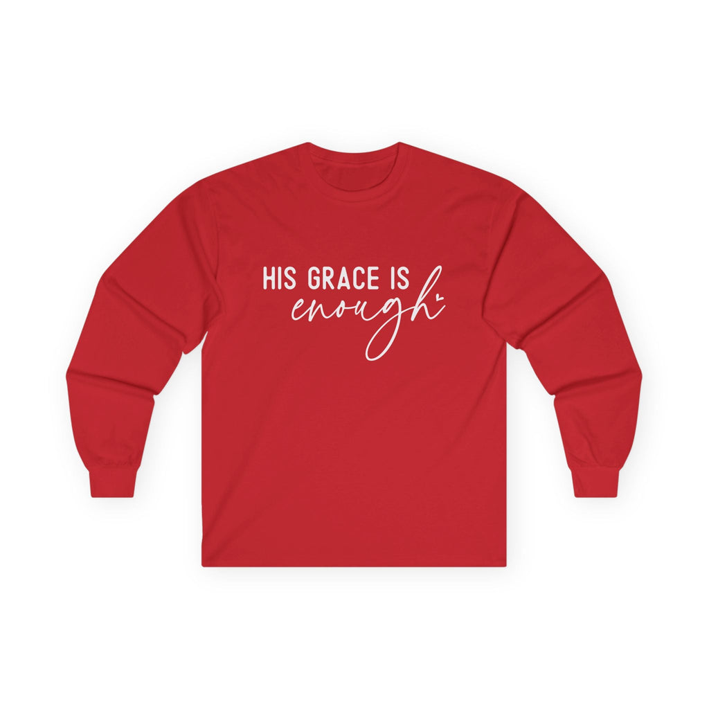 Faith Based Women's Long Sleeve - His Grace Is Enough | Long - sleeve by atgodanddesigns