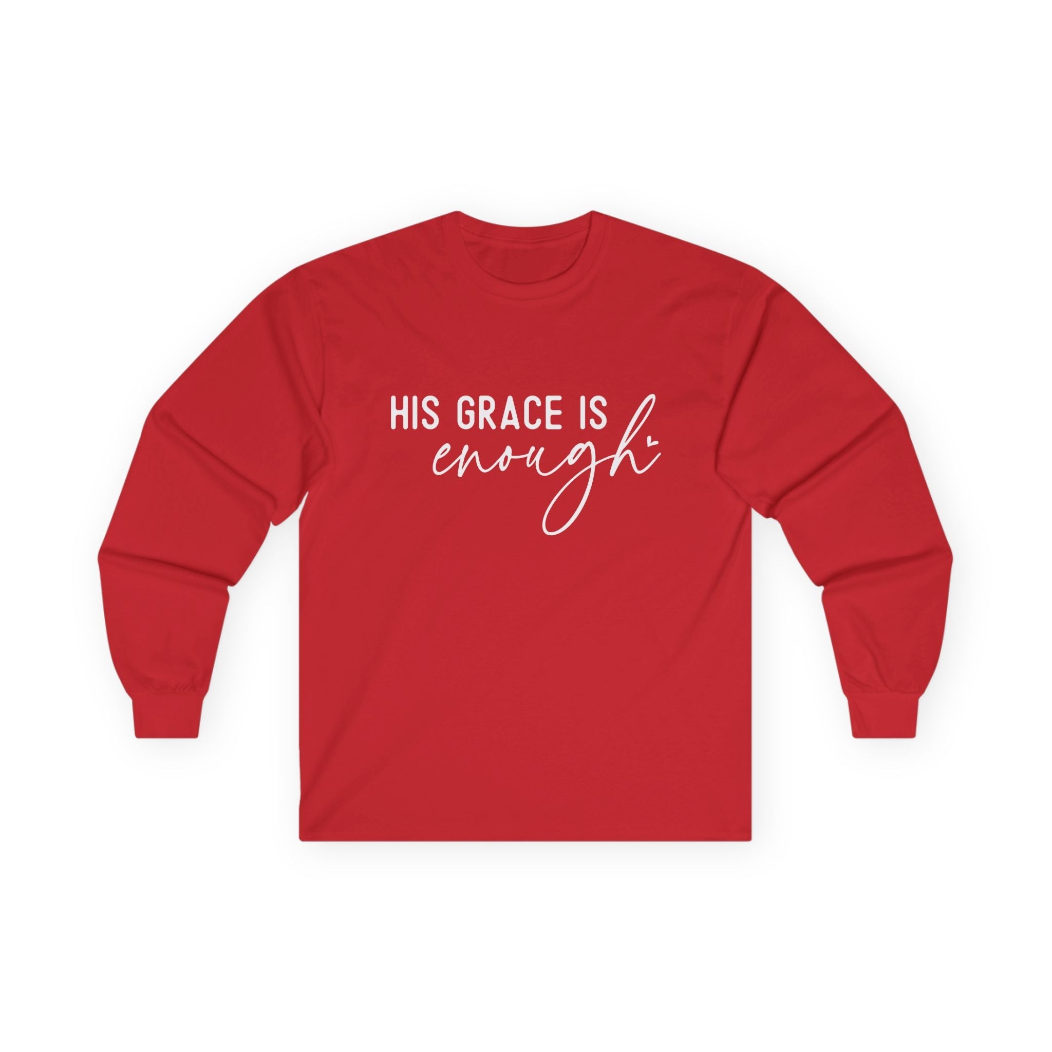 Faith Based Women's Long Sleeve - His Grace Is Enough | Long - sleeve by atgodanddesigns