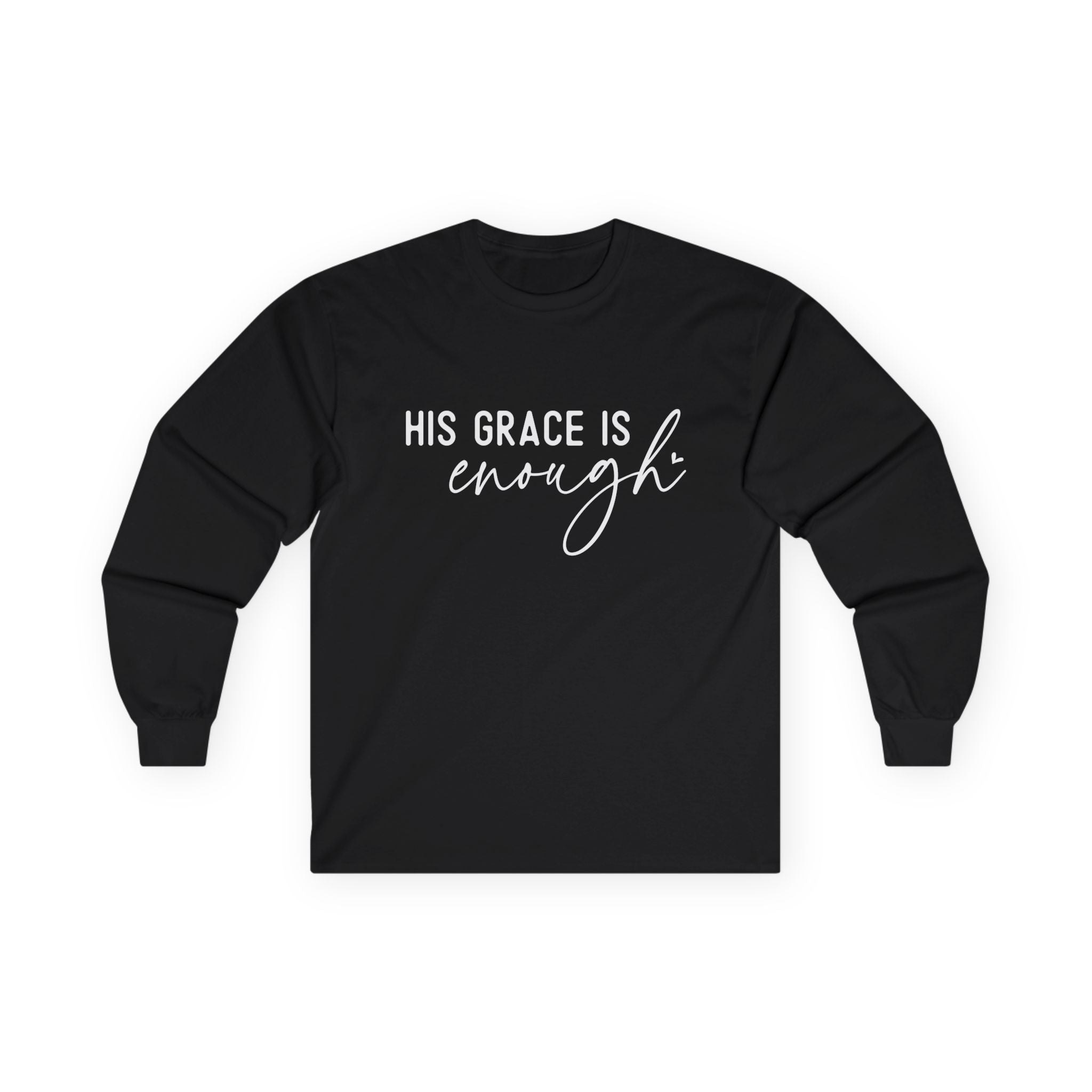 Faith Based Women's Long Sleeve - His Grace Is Enough | Long - sleeve by atgodanddesigns