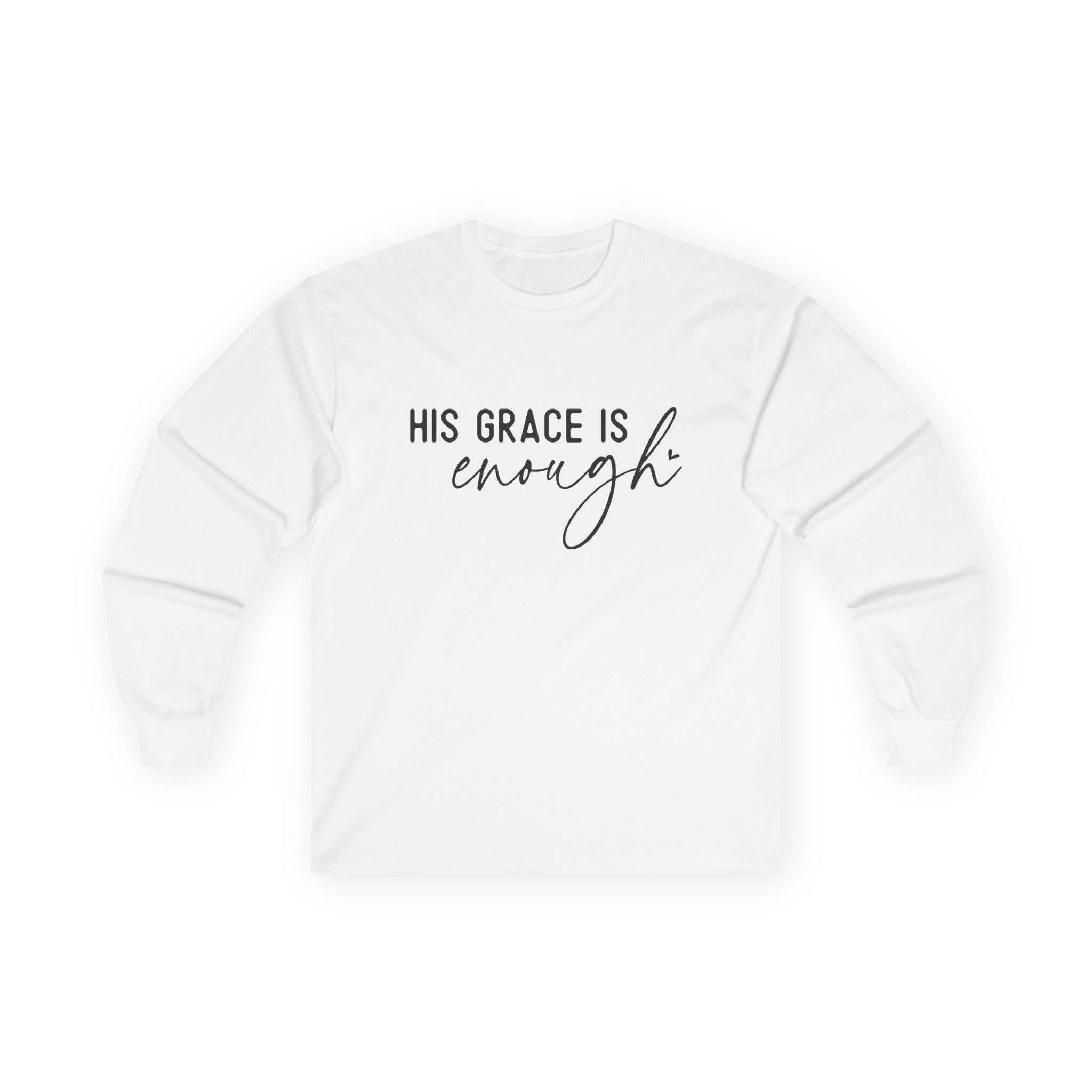 Faith Based Women's Long Sleeve - His Grace Is Enough | Long - sleeve by atgodanddesigns