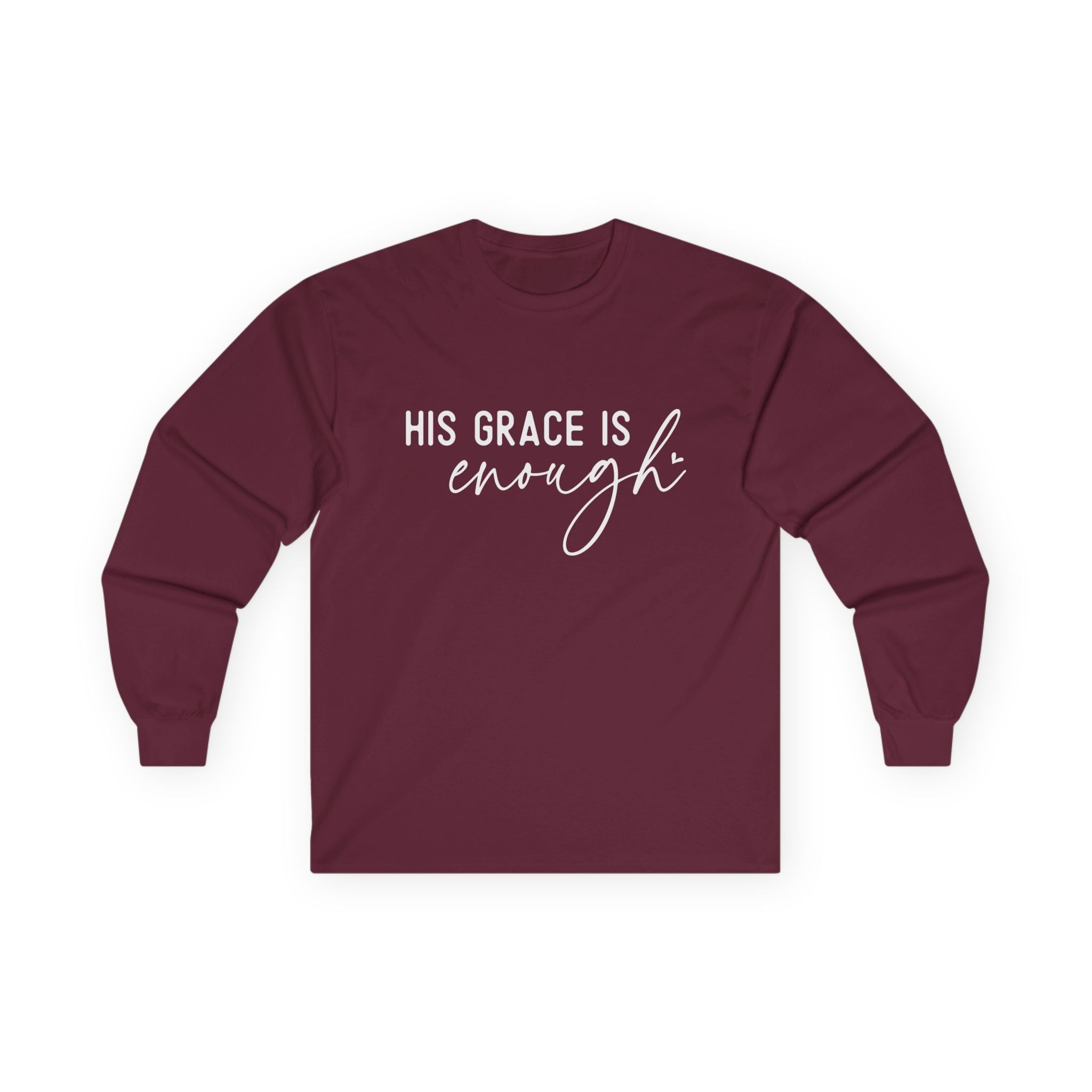 Faith Based Women's Long Sleeve - His Grace Is Enough | Long - sleeve by atgodanddesigns