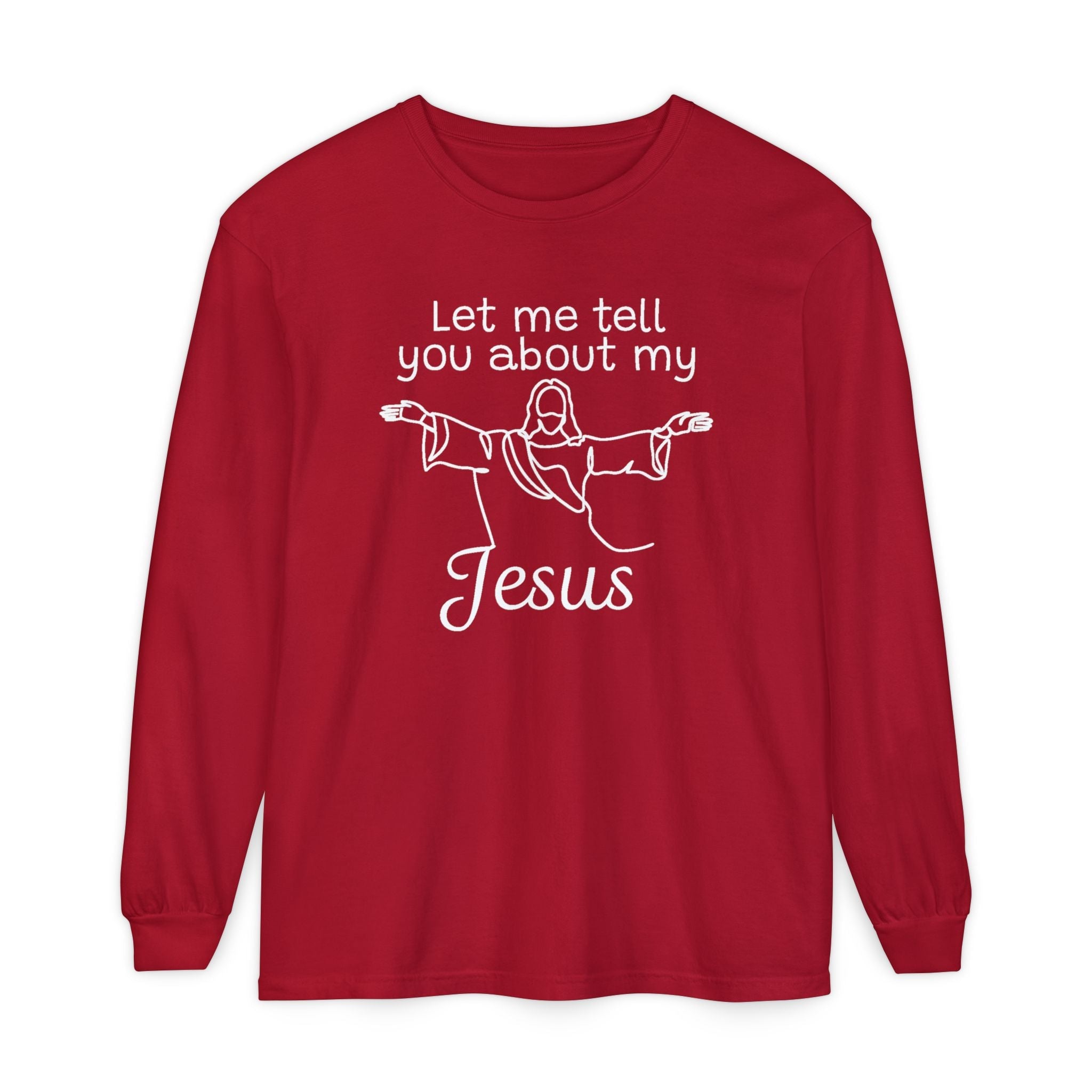 Faith Based Women's Long Sleeve - Let Me Tell You About My Jesus | Long - sleeve by atgodanddesigns