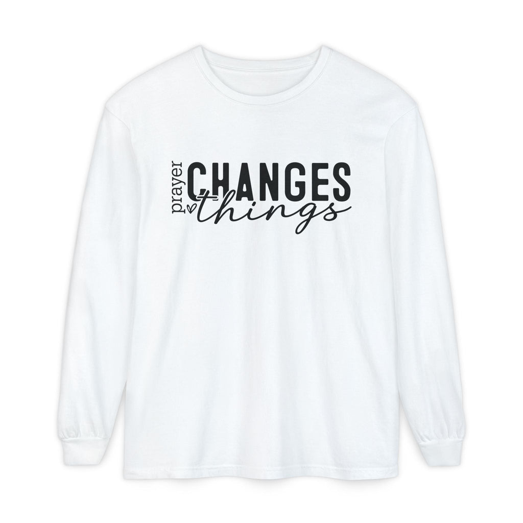 Faith Based Women's Long Sleeve - Prayer Changes Things | Long - sleeve by atgodanddesigns