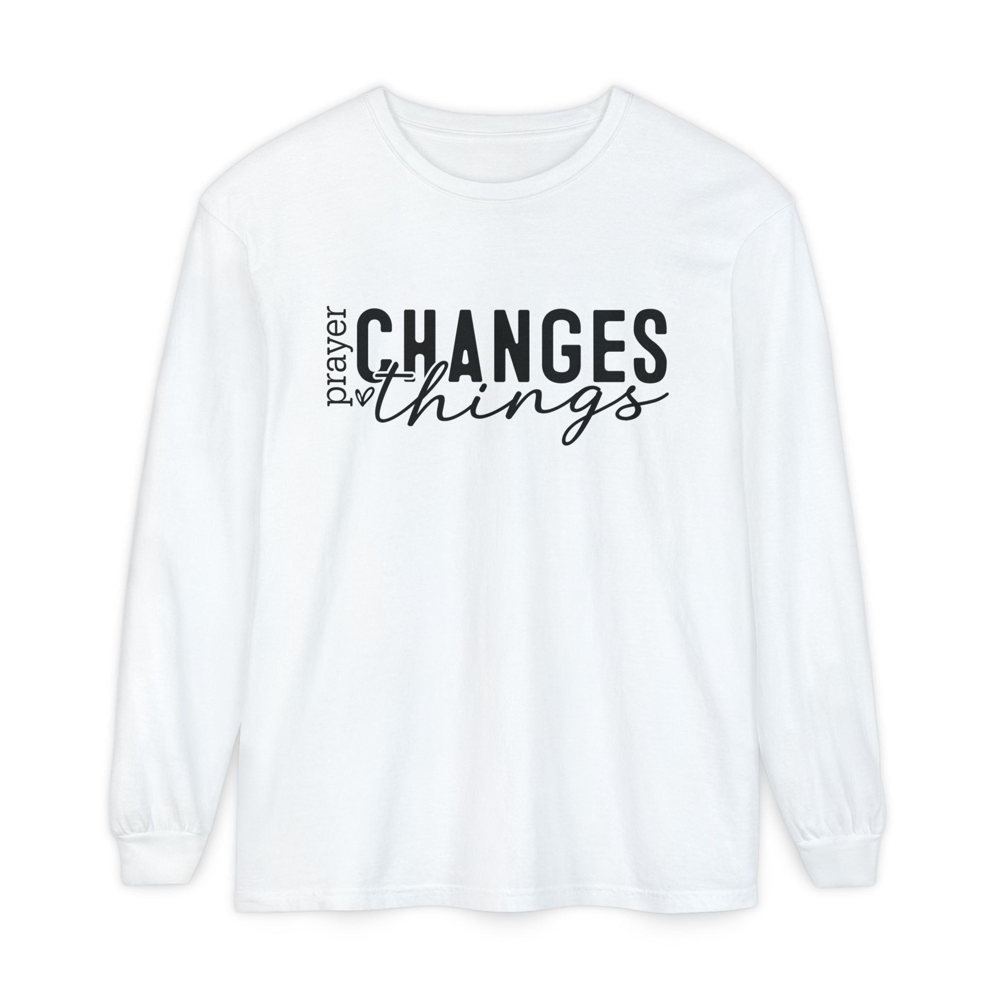 Faith Based Women's Long Sleeve - Prayer Changes Things | Long - sleeve by atgodanddesigns