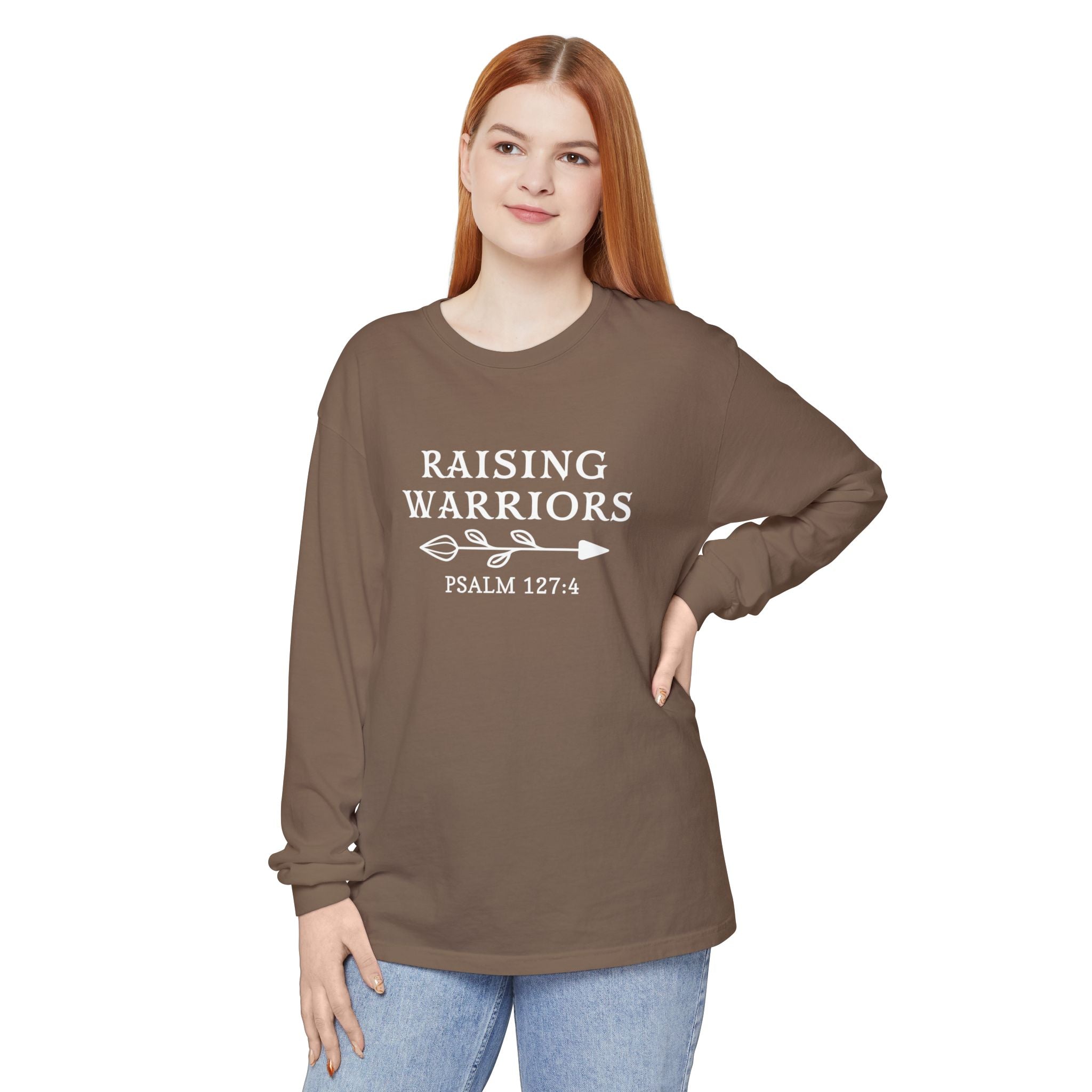Faith Based Women's Long Sleeve - Raising Warriors | Long - sleeve by atgodanddesigns