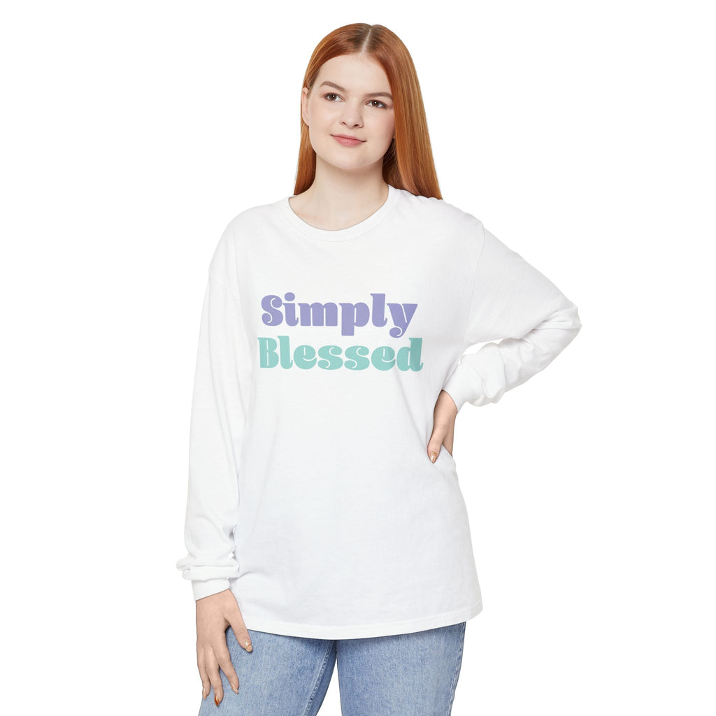 Faith Based Women's Long Sleeve - Simply Blessed | Long - sleeve by atgodanddesigns