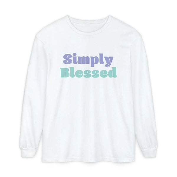 Faith Based Women's Long Sleeve - Simply Blessed | Long - sleeve by atgodanddesigns