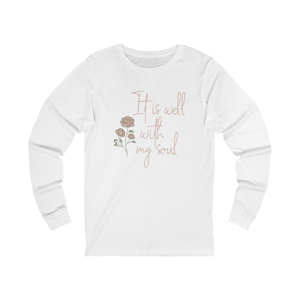 Faith Based Women's Long Sleeve T-Shirt - It Is Well With My Soul | Long - sleeve by atgodanddesigns