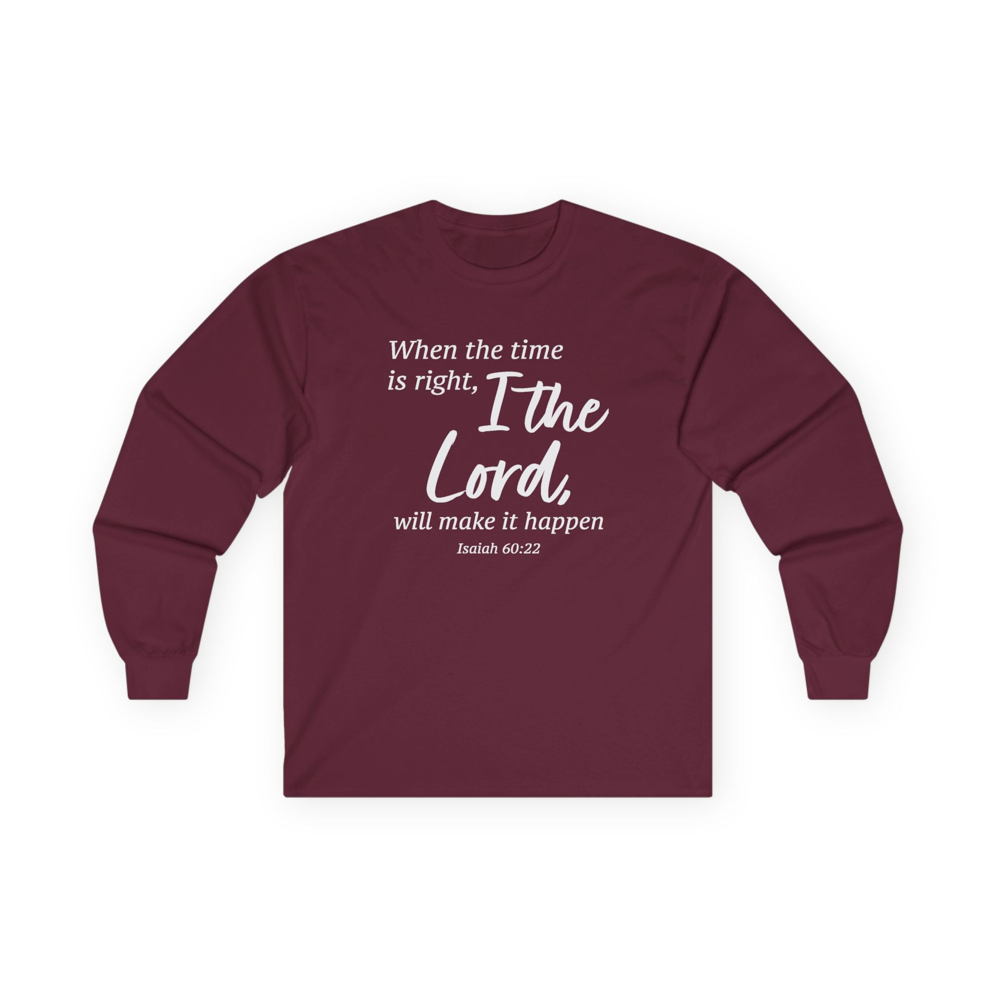 Faith Based Women's Long Sleeve T-Shirt - When The Time Is Right | Long - sleeve by atgodanddesigns