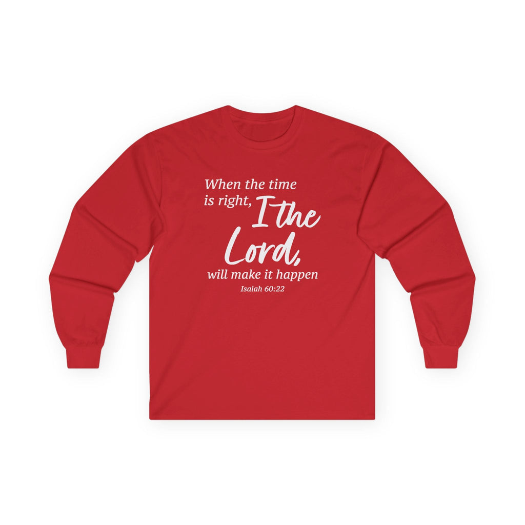 Faith Based Women's Long Sleeve T-Shirt - When The Time Is Right | Long - sleeve by atgodanddesigns