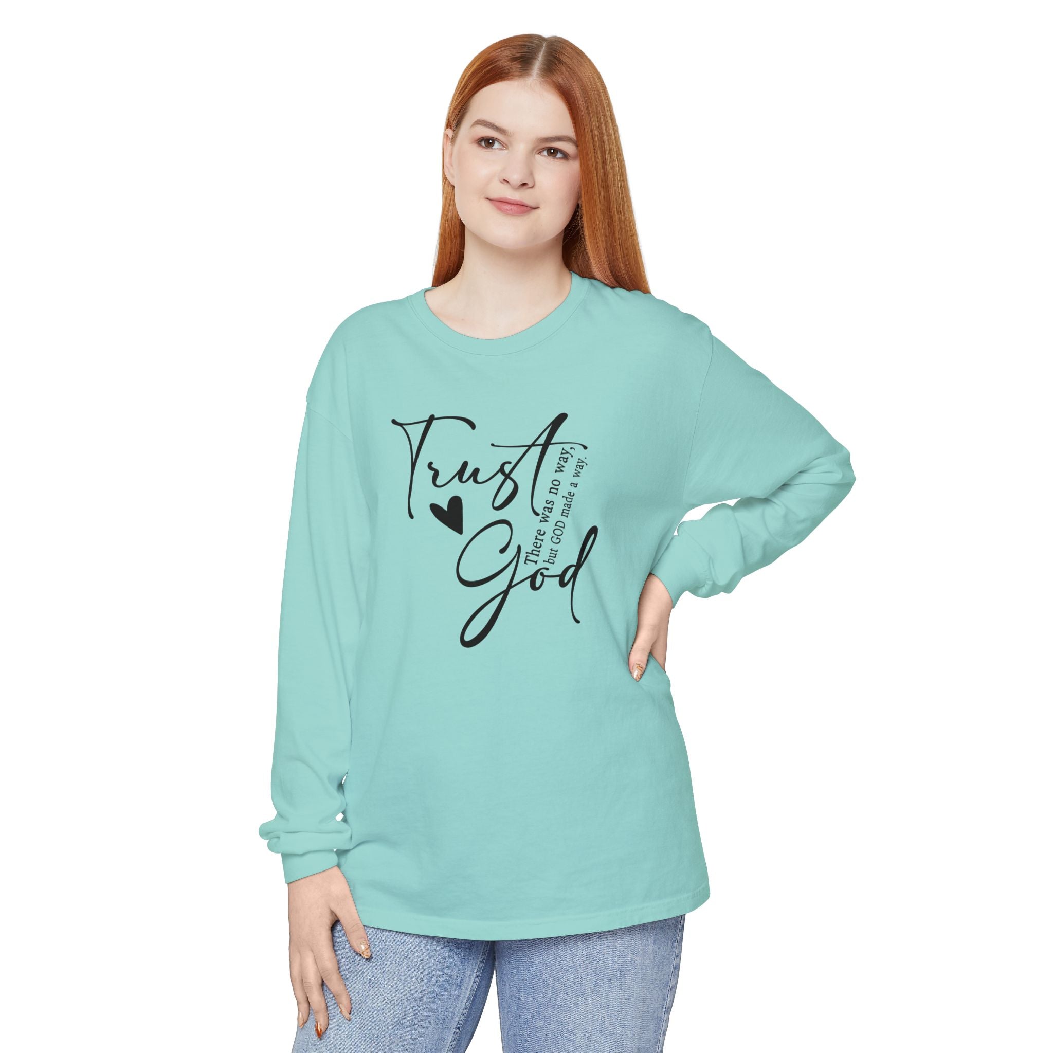 Faith Based Women's Long Sleeve - Trust God | Long - sleeve by atgodanddesigns
