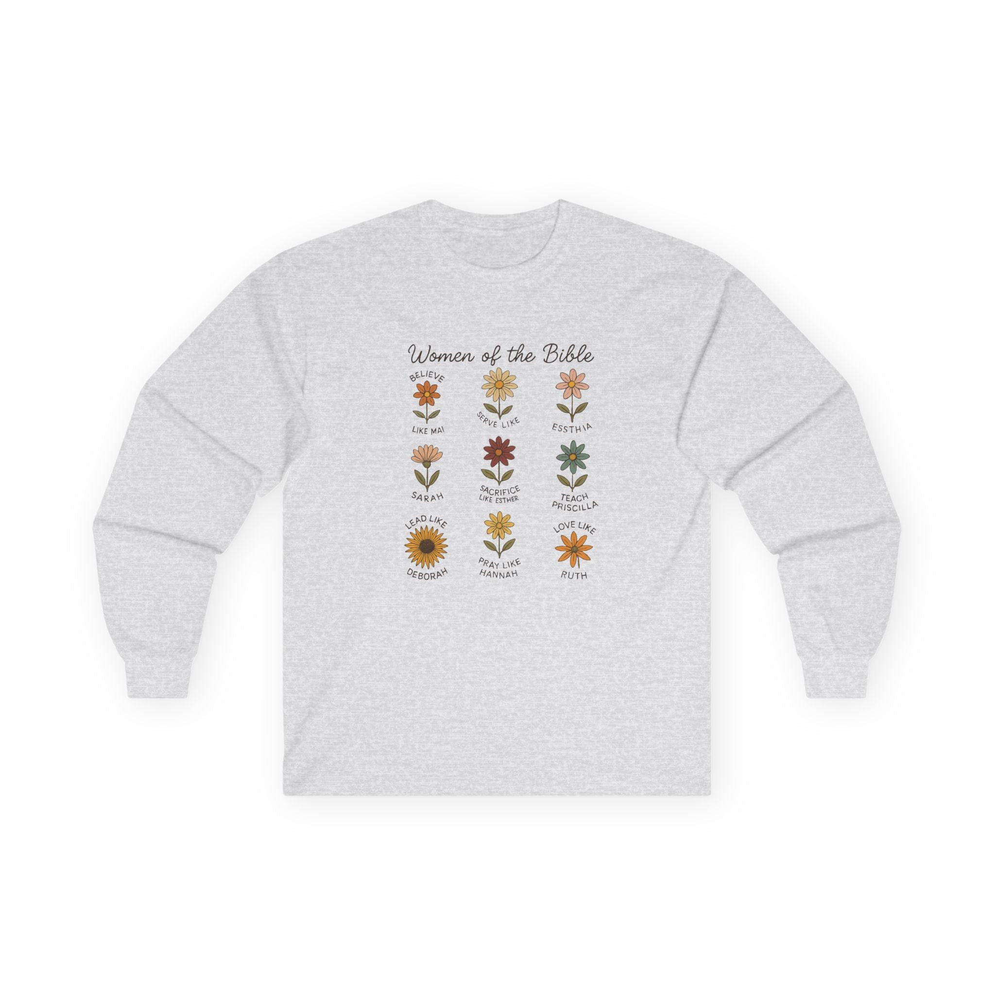 Faith Based Women's Long Sleeve - Women Of The Bible Floral | Long - sleeve by atgodanddesigns