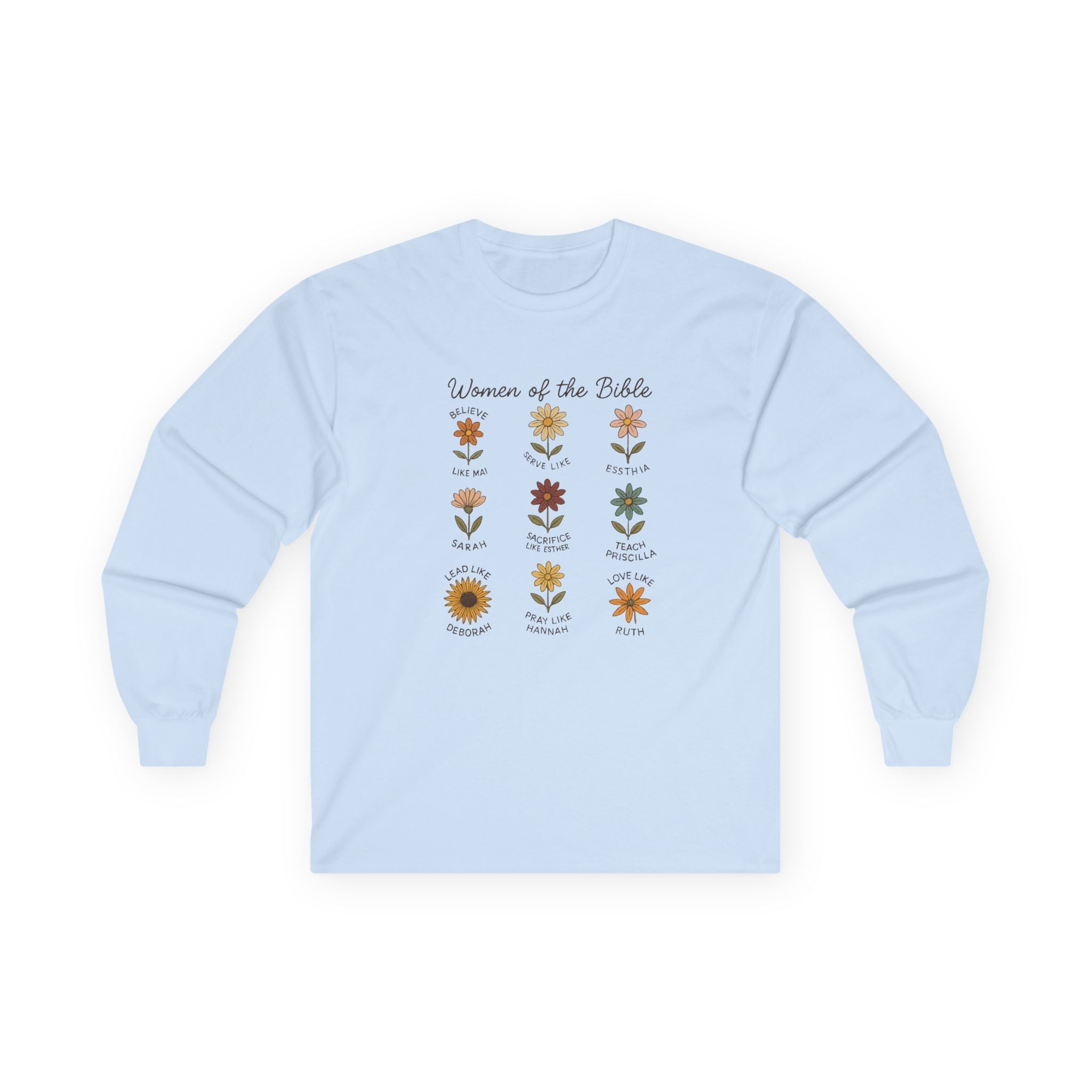 Faith Based Women's Long Sleeve - Women Of The Bible Floral | Long - sleeve by atgodanddesigns