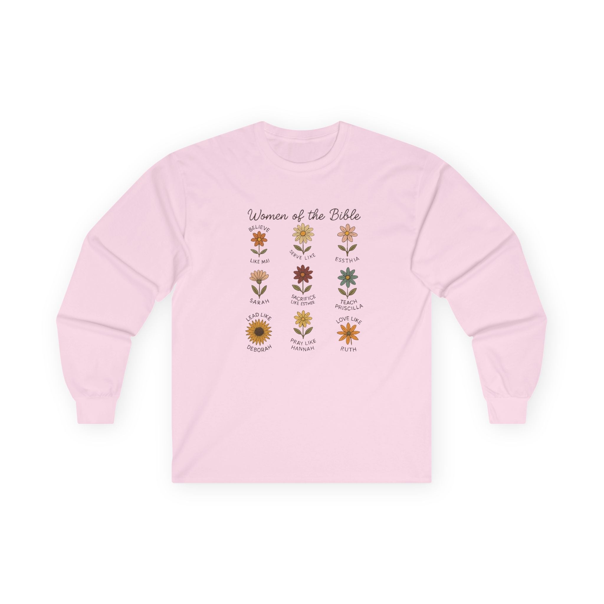 Faith Based Women's Long Sleeve - Women Of The Bible Floral | Long - sleeve by atgodanddesigns