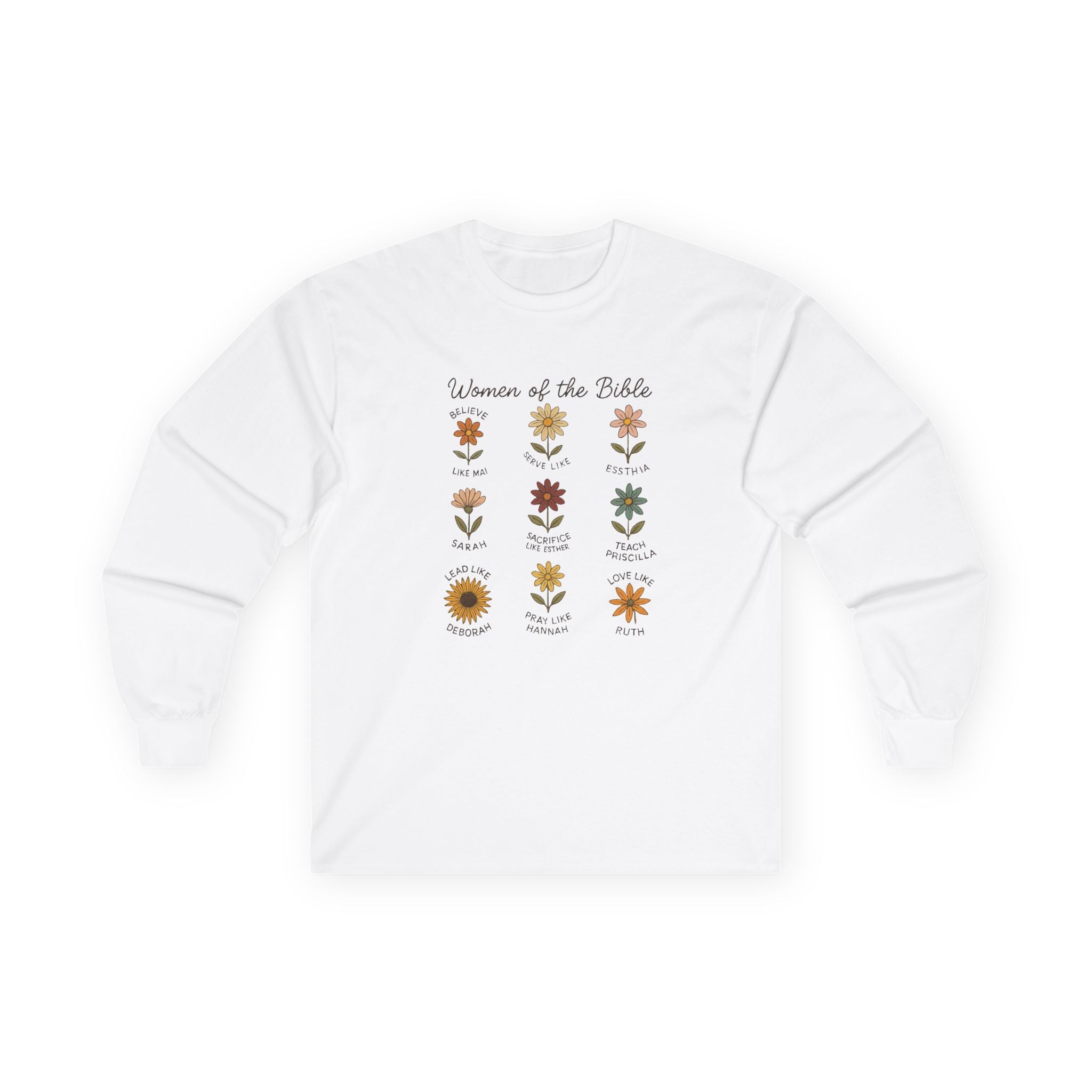 Faith Based Women's Long Sleeve - Women Of The Bible Floral | Long - sleeve by atgodanddesigns