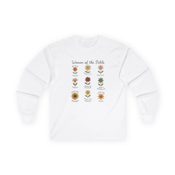 Faith Based Women's Long Sleeve - Women Of The Bible Floral | Long - sleeve by atgodanddesigns