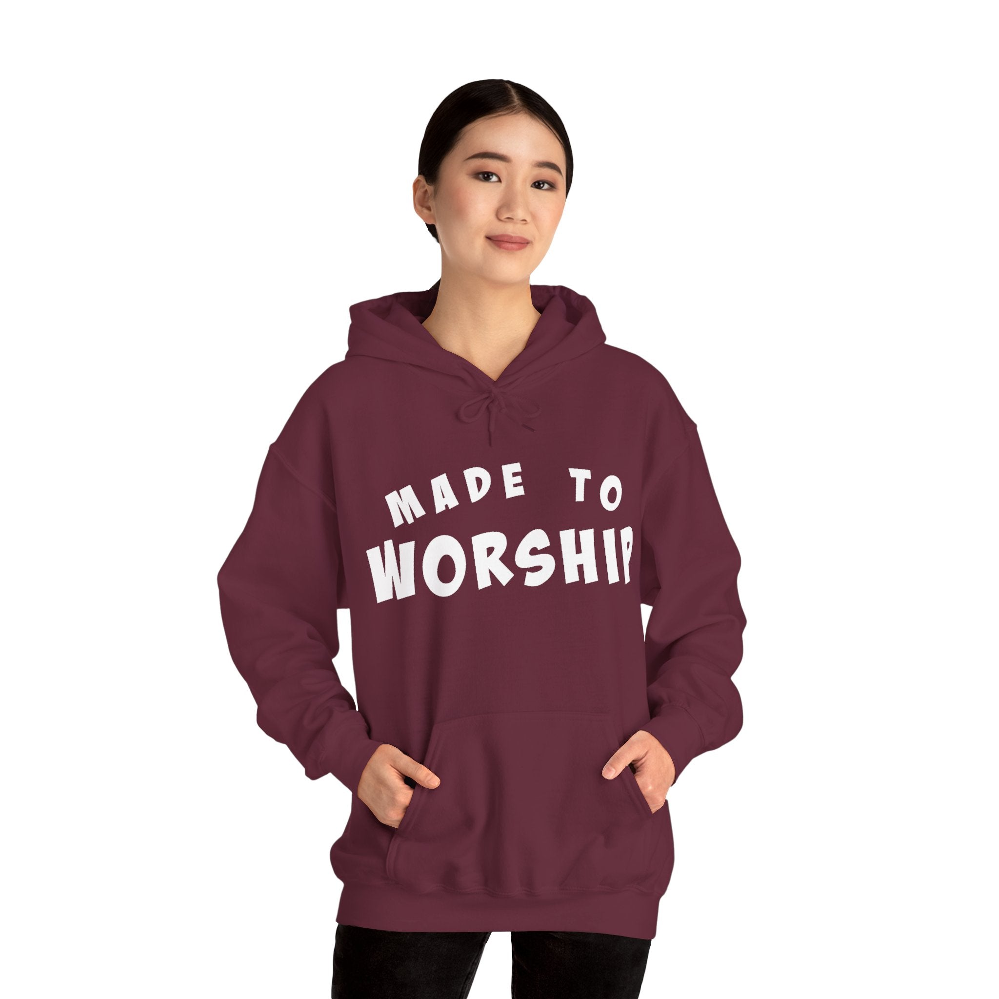 Faith - based Women's Pullover Hoodie - Made To Worship | Hoodie by atgodanddesigns