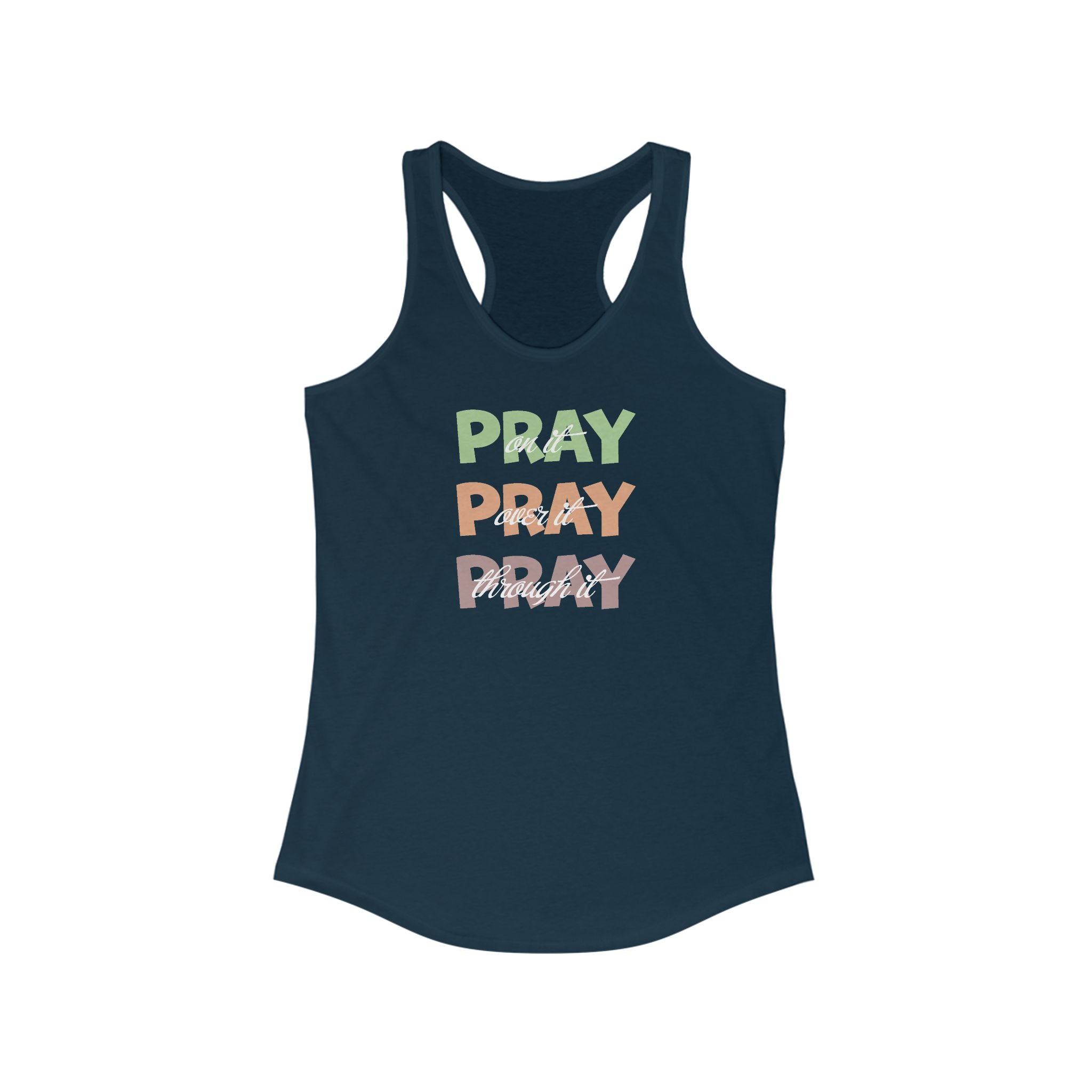 Faith Based Women's Racerback Tank - Pray Over It | Tank Top by atgodanddesigns