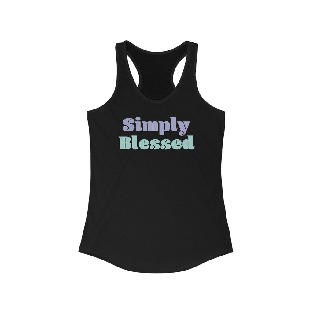 Faith Based Women's Racerback Tank Top - Simply Blessed | Tank Top by atgodanddesigns