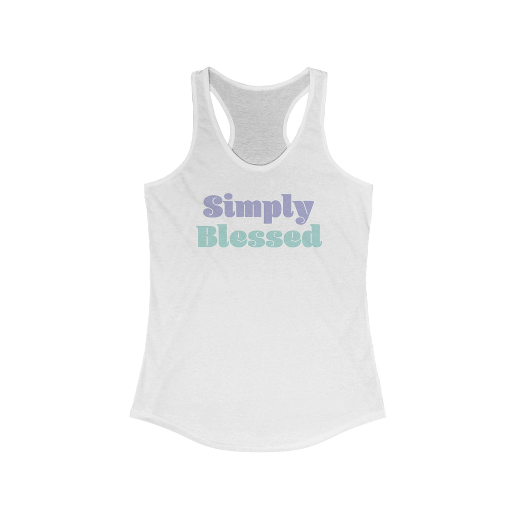 Faith Based Women's Racerback Tank Top - Simply Blessed | Tank Top by atgodanddesigns