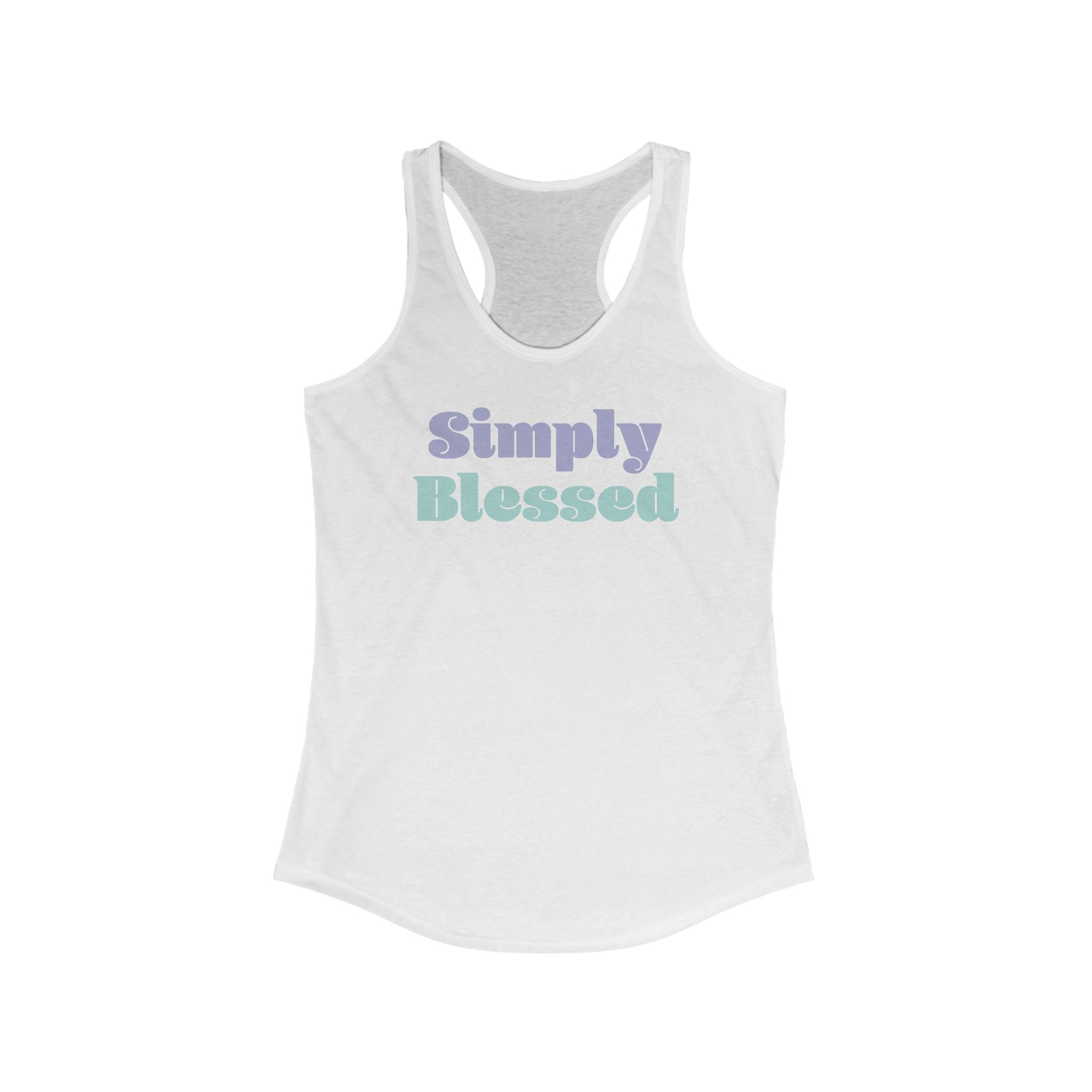 Faith Based Women's Racerback Tank Top - Simply Blessed | Tank Top by atgodanddesigns