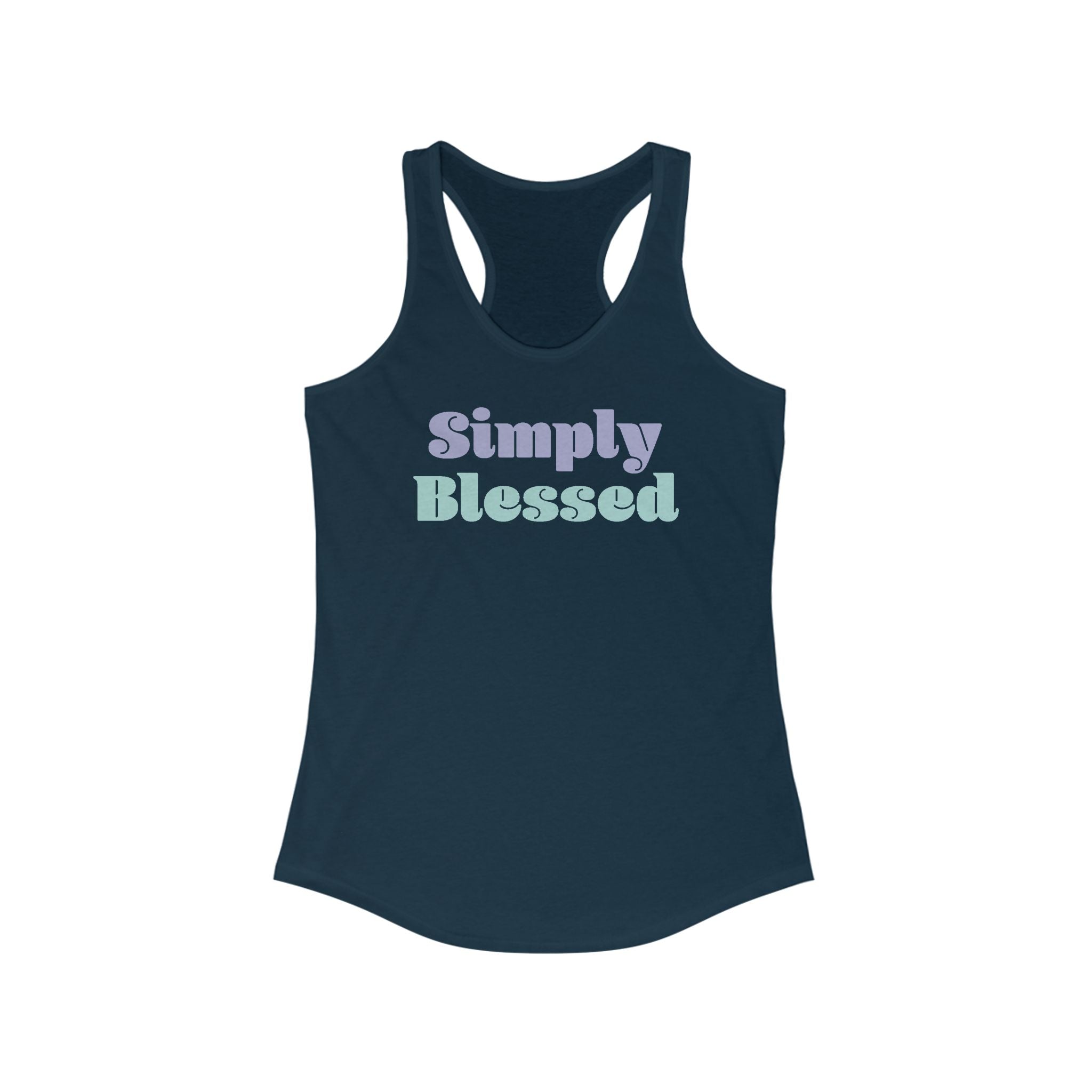 Faith Based Women's Racerback Tank Top - Simply Blessed | Tank Top by atgodanddesigns