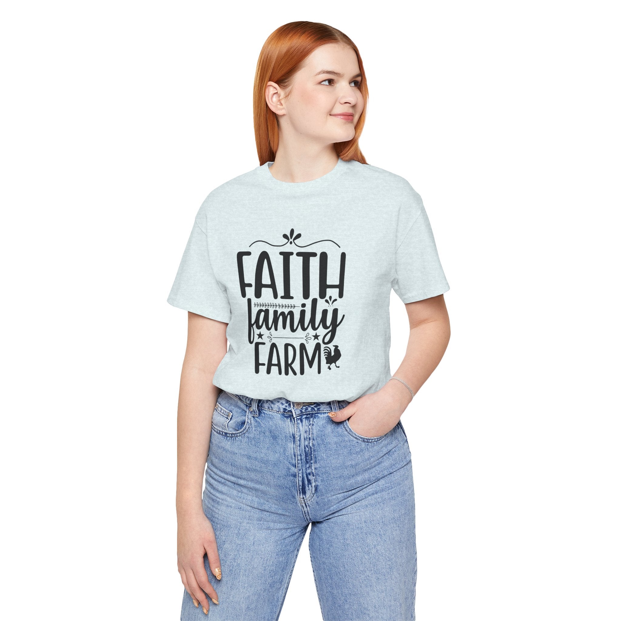 Faith Based Women's T-Shirt - Faith, Family, Farm | T-Shirt by atgodanddesigns