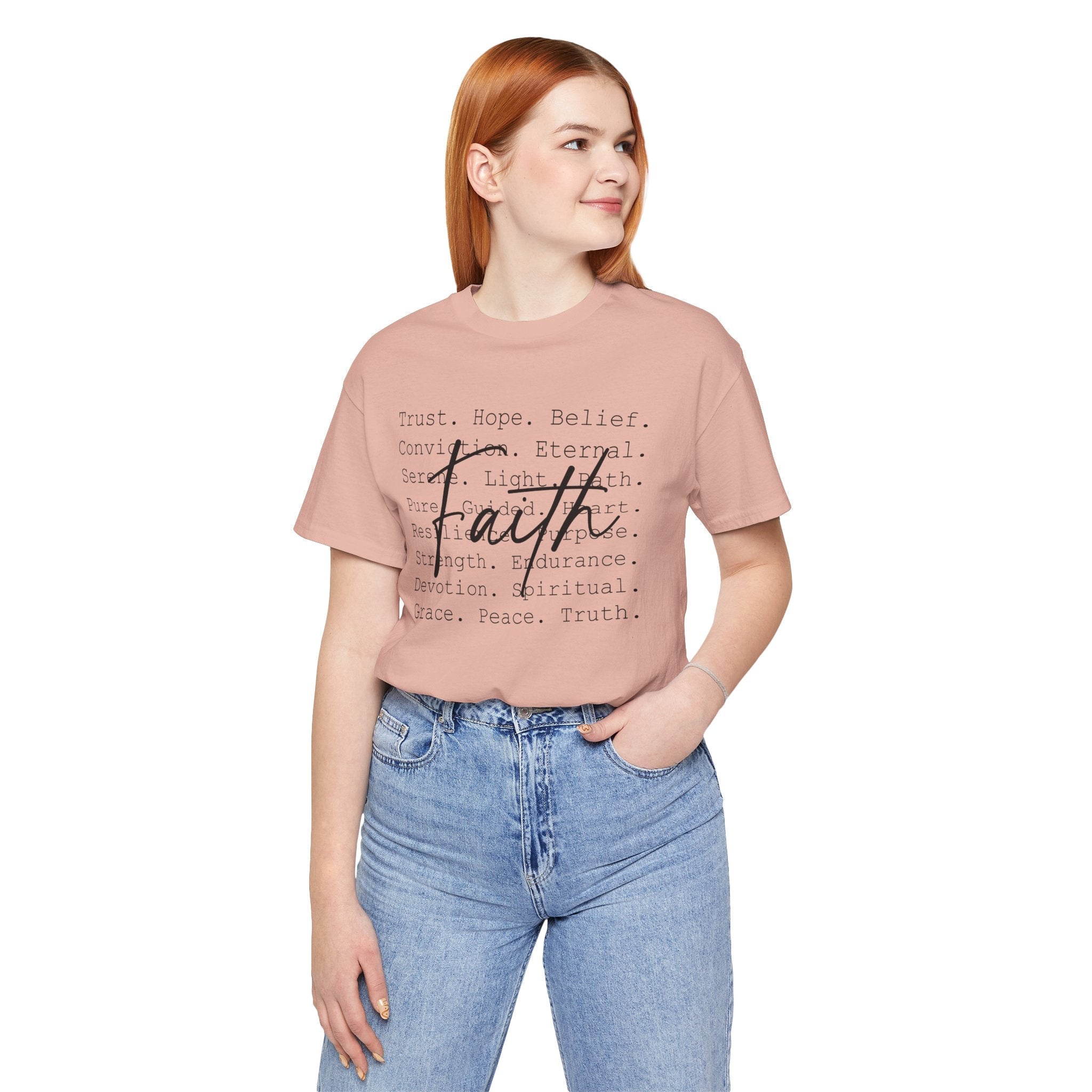 Faith Based Women's T-Shirt - Faith Words | T-Shirt by atgodanddesigns