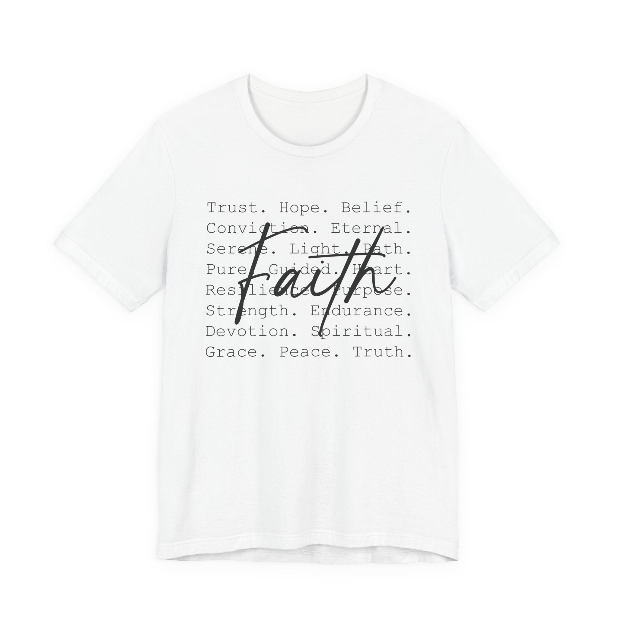 Faith Based Women's T-Shirt - Faith Words | T-Shirt by atgodanddesigns